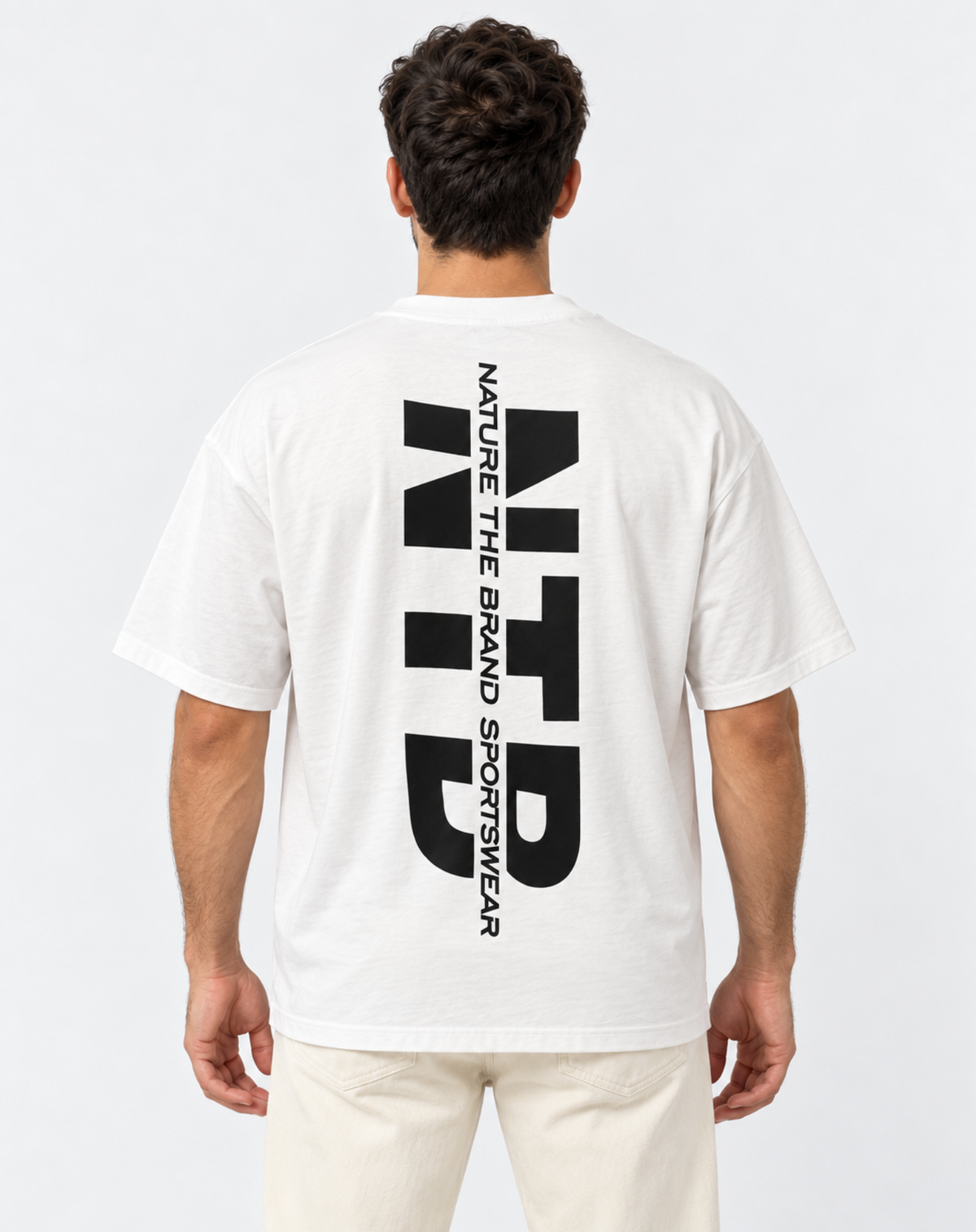 Baskılı Beyaz Oversize Tişört