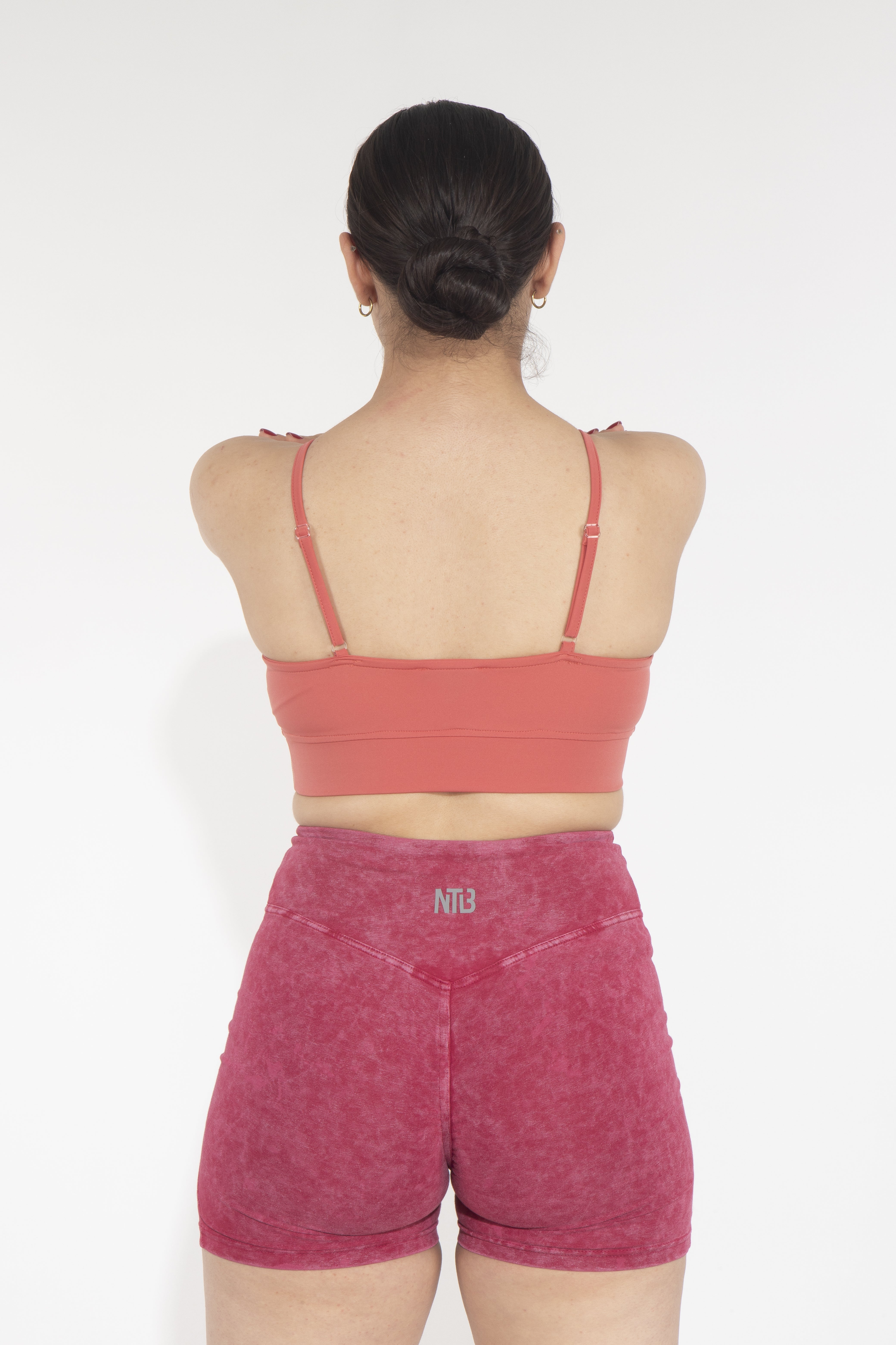 Dikişli Dekolteli Clay Red Sporcu Bra