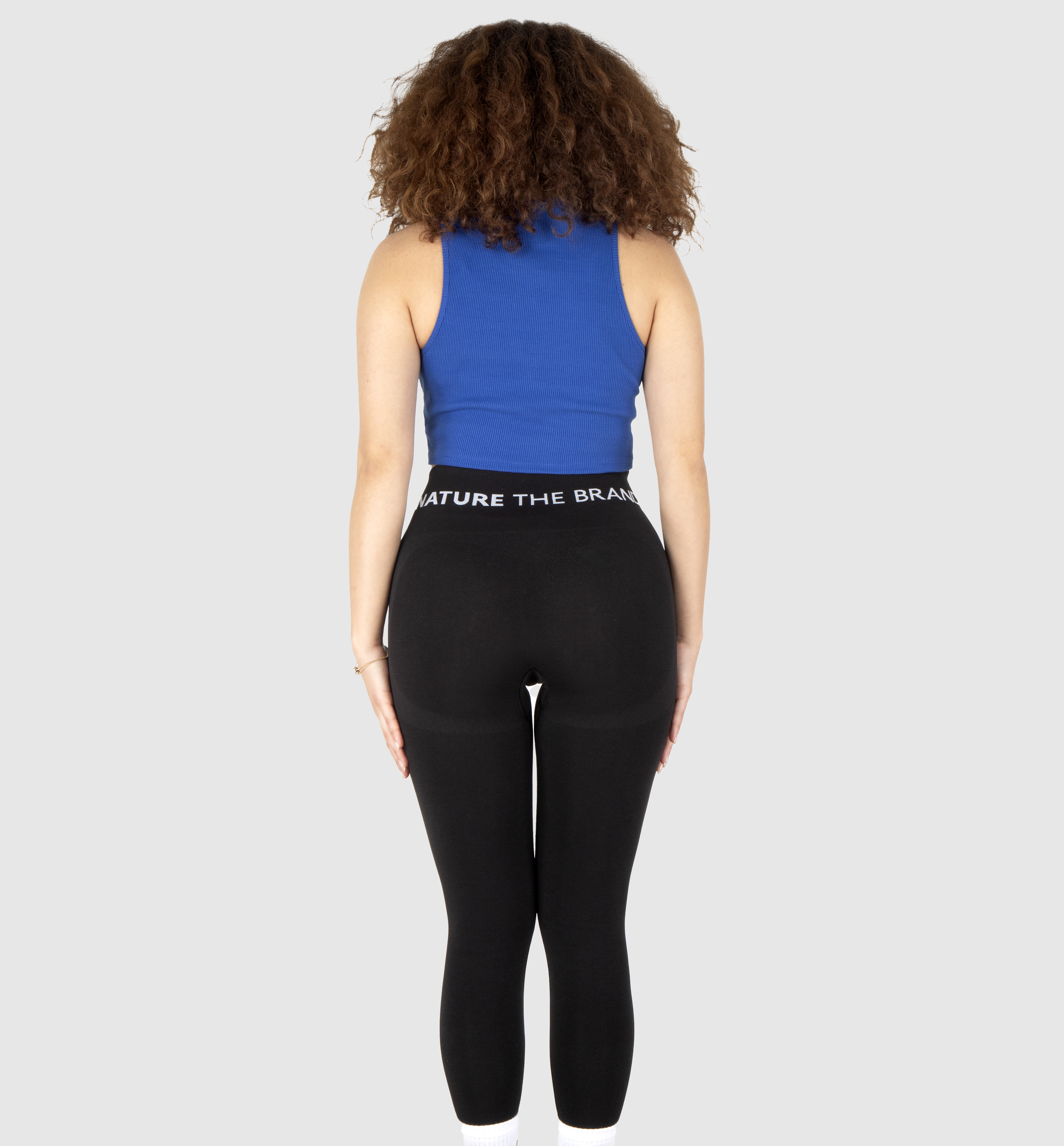 NTB Cleavage Ribbed Top Blue