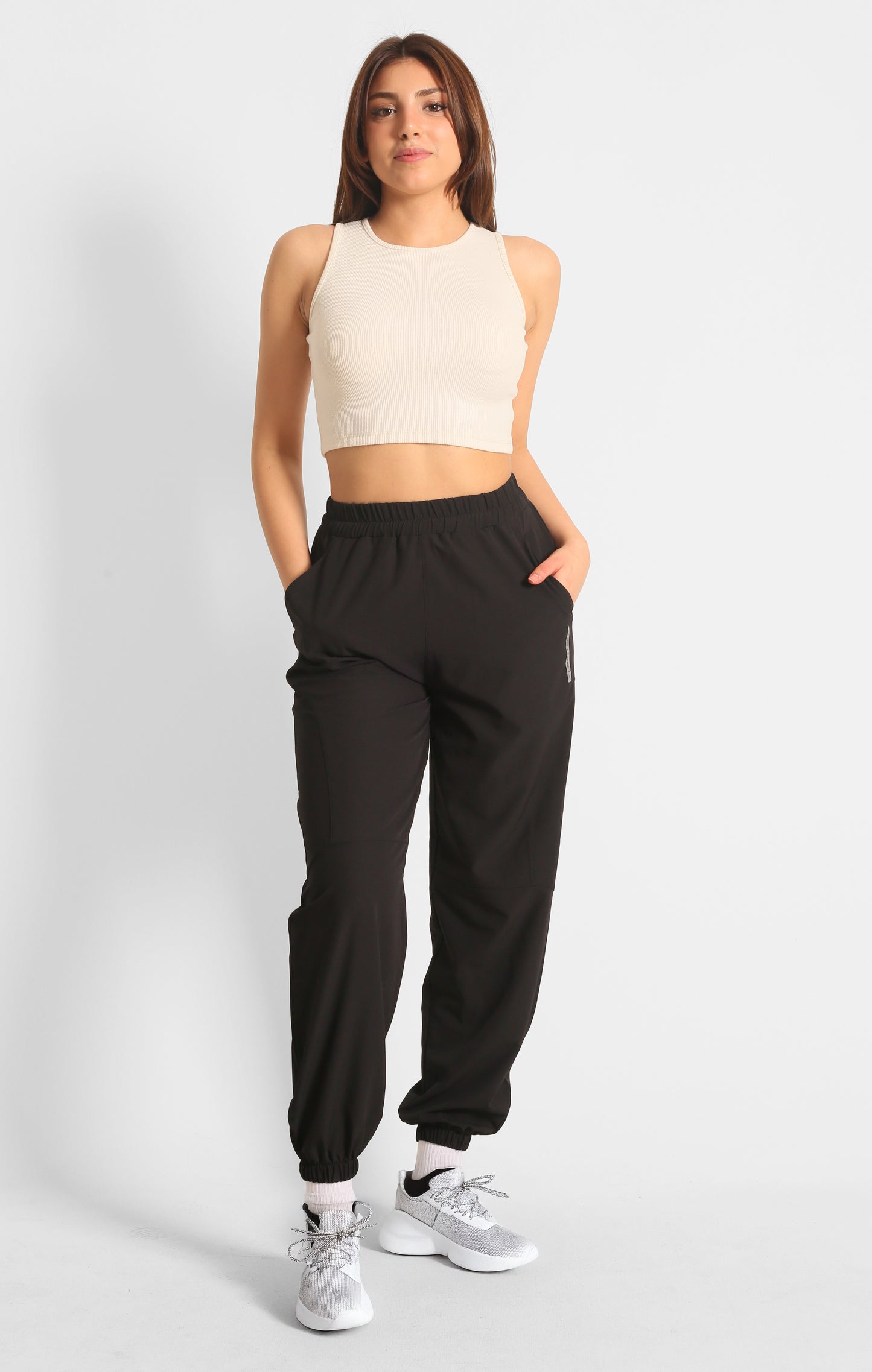 NTB Crop Ribbed Top White