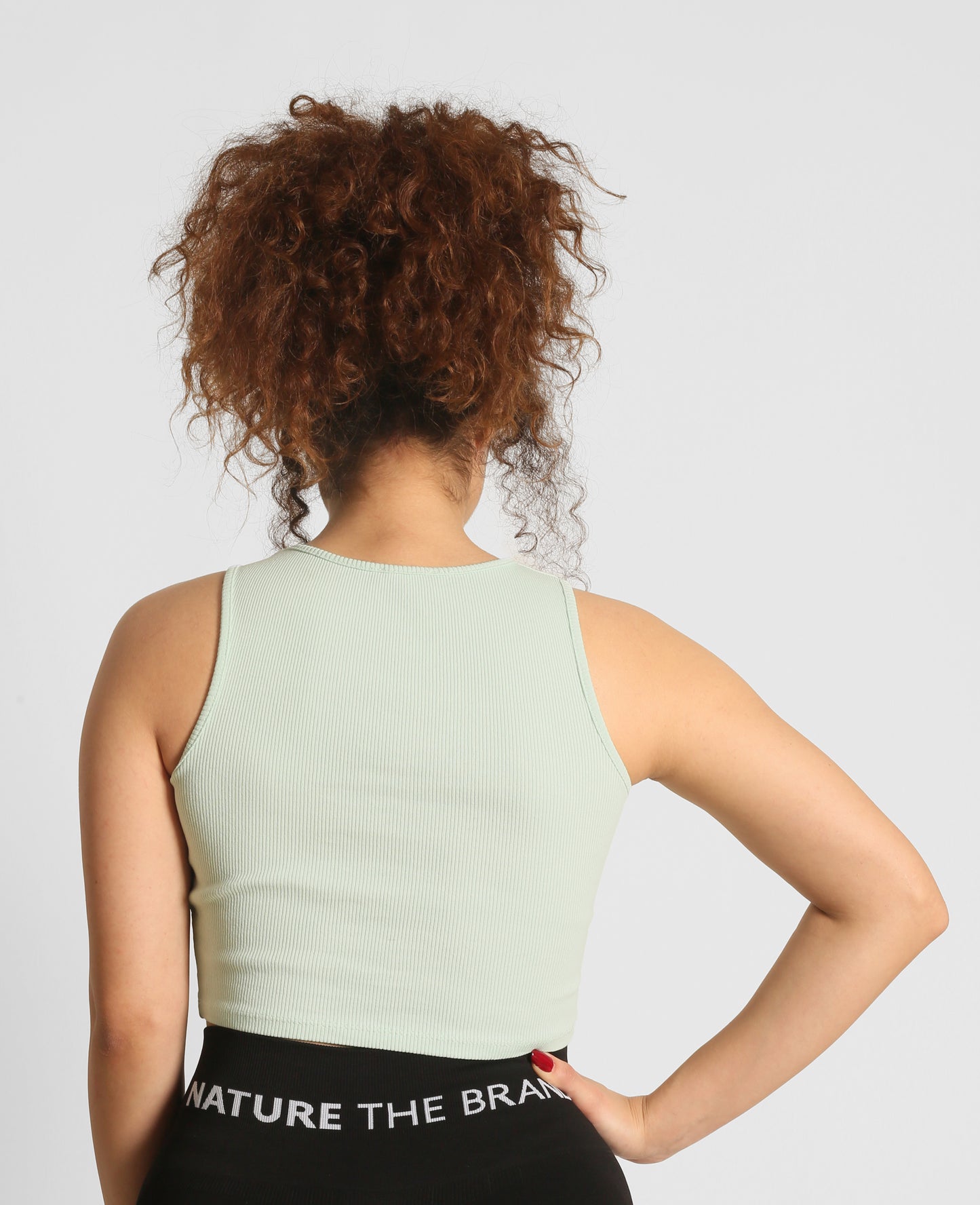 NTB Crop Ribbed Top Light Green