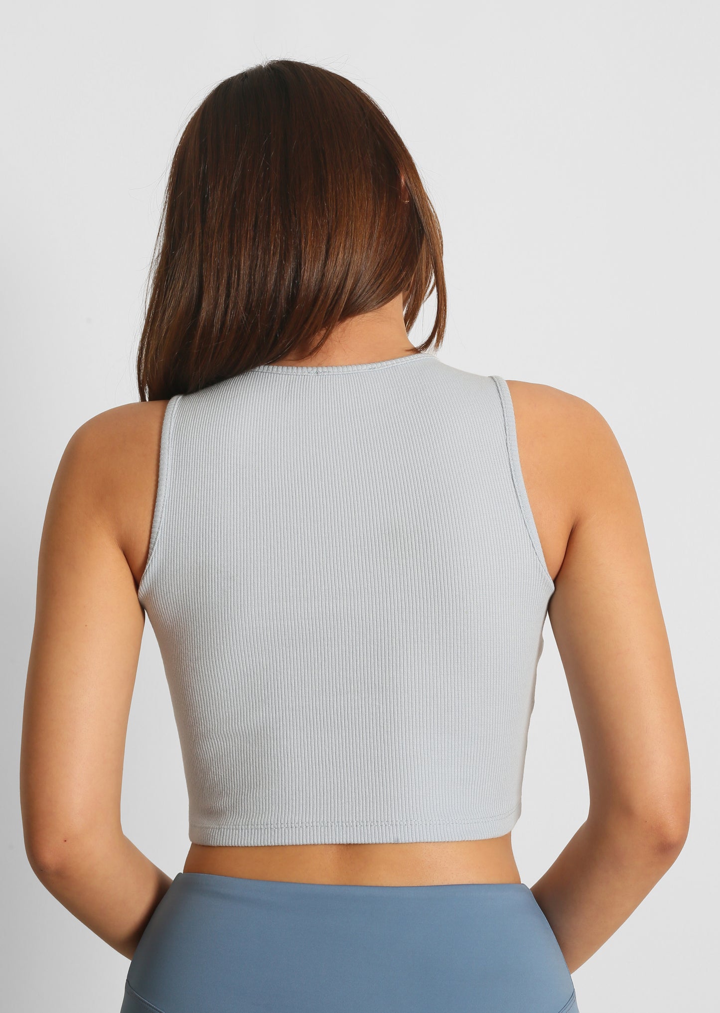 NTB Crop Ribbed Top Pale Blue