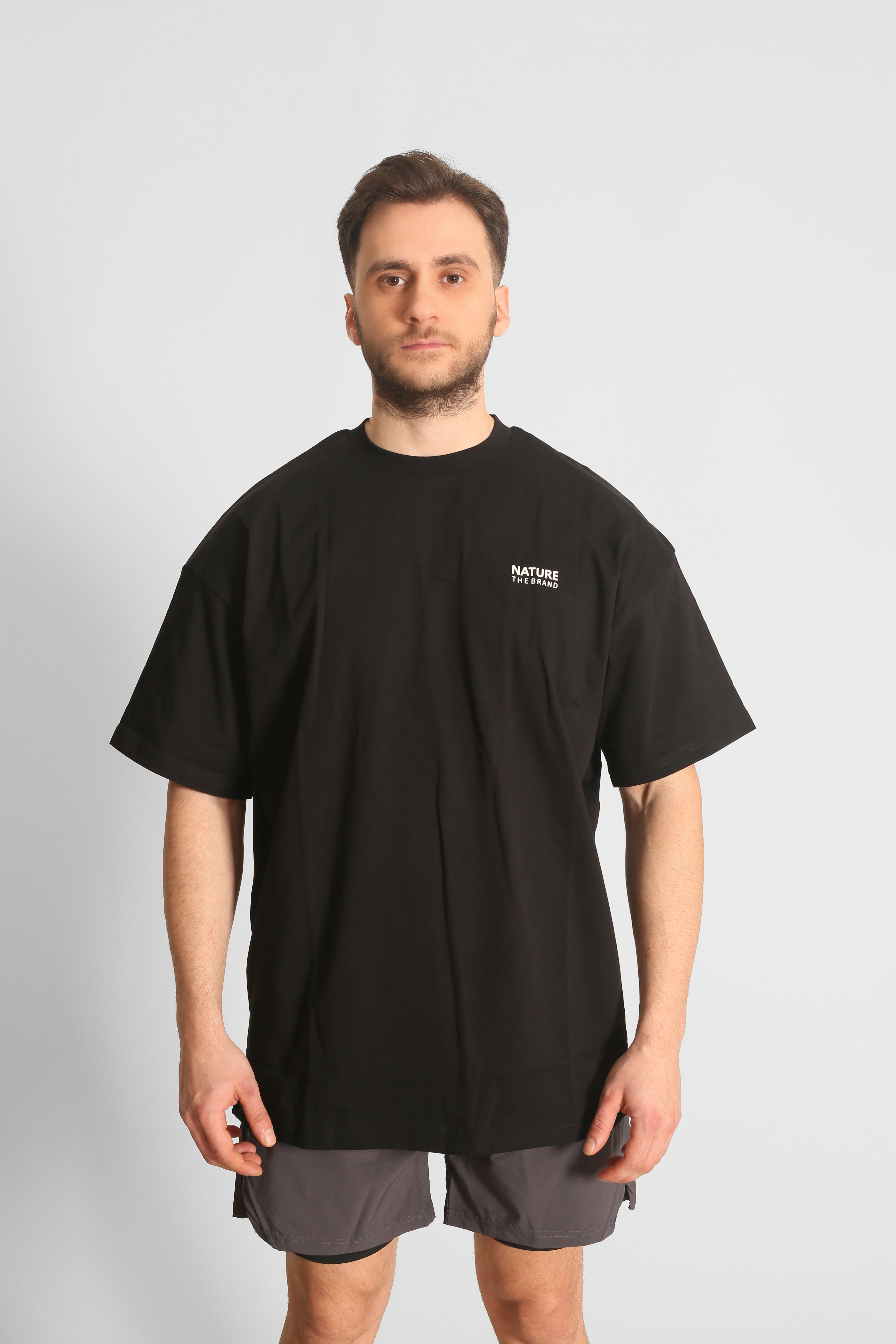 NTB Oversize-T-Shirt mit Rückendruck, Schwarz