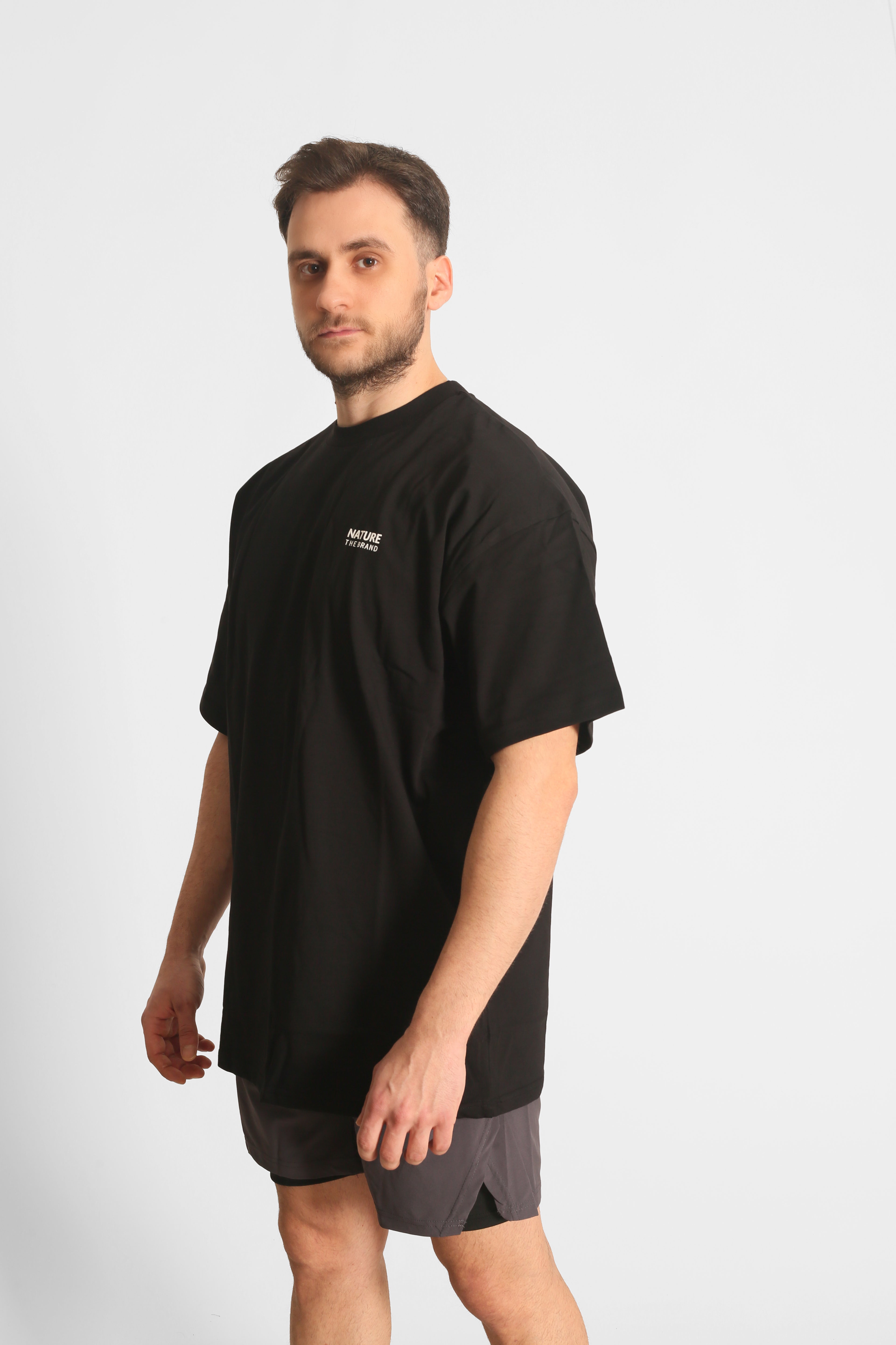 NTB Oversize-T-Shirt mit Rückendruck, Schwarz