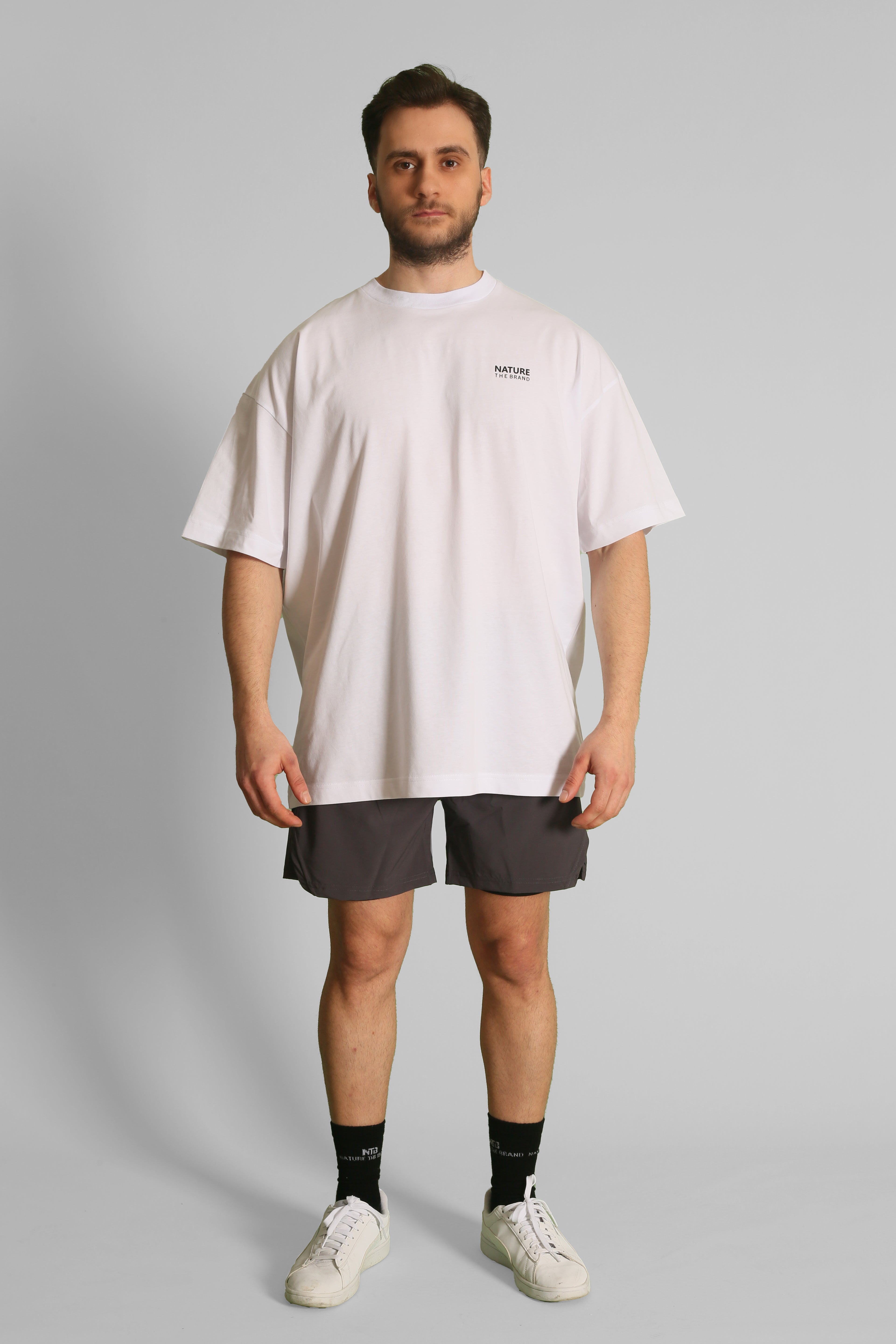 NTB Unisex Sırt Baskılı Oversize T-Shirt White