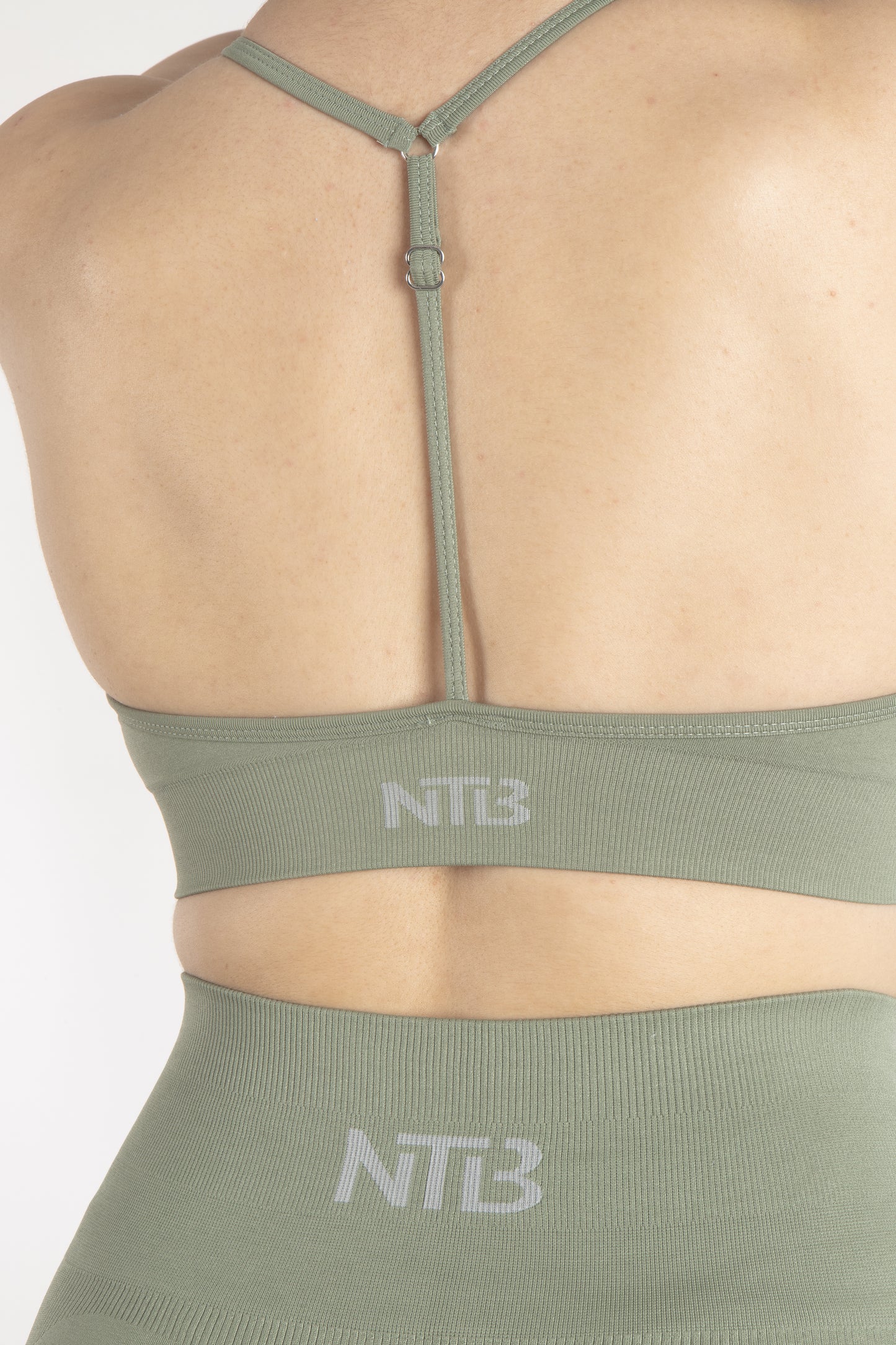 Çift Askılı V Sırt Detaylı Sporcu Sutyen Haki