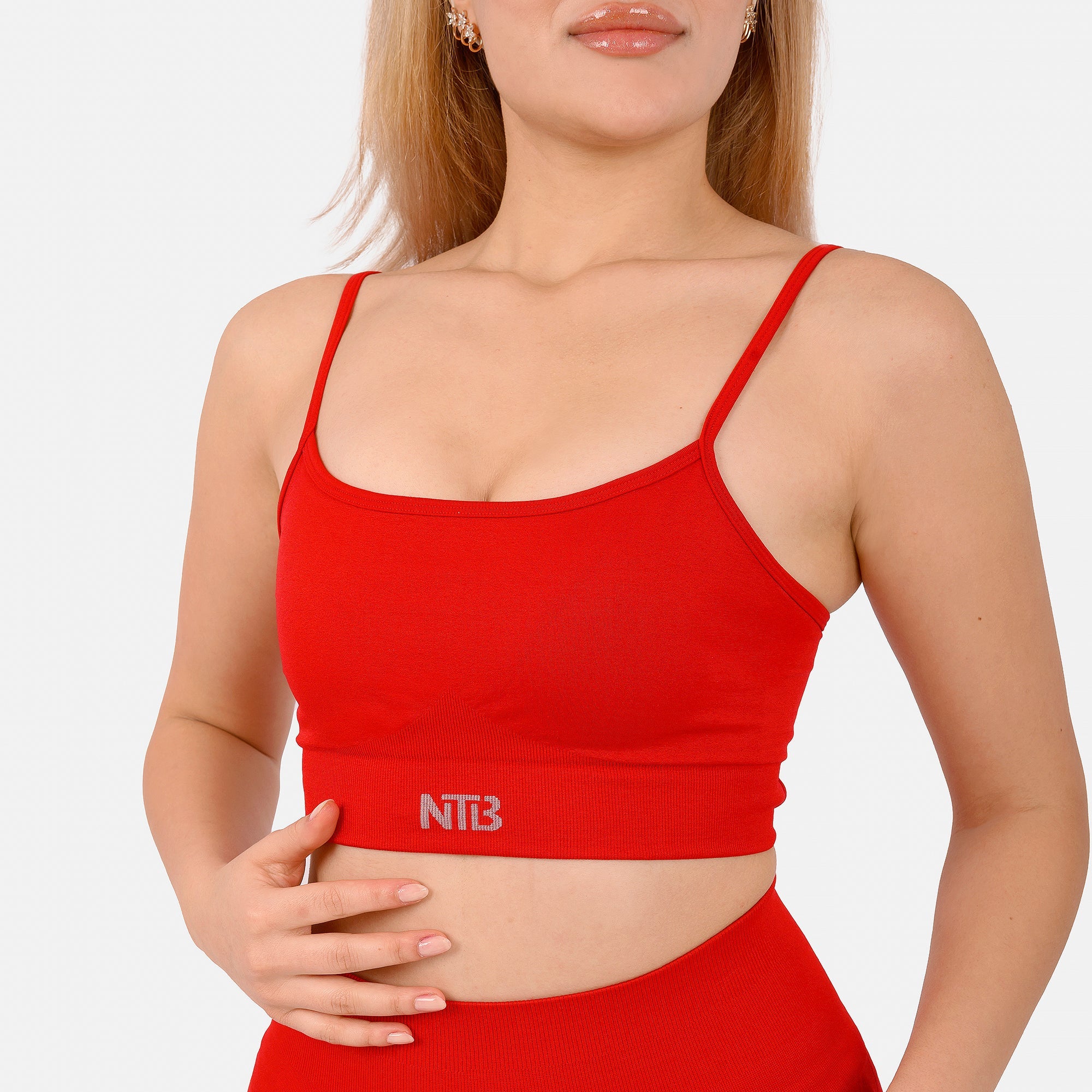 Sırt Dekolteli Dikişsiz Sporcu Sutyeni Kırmızı