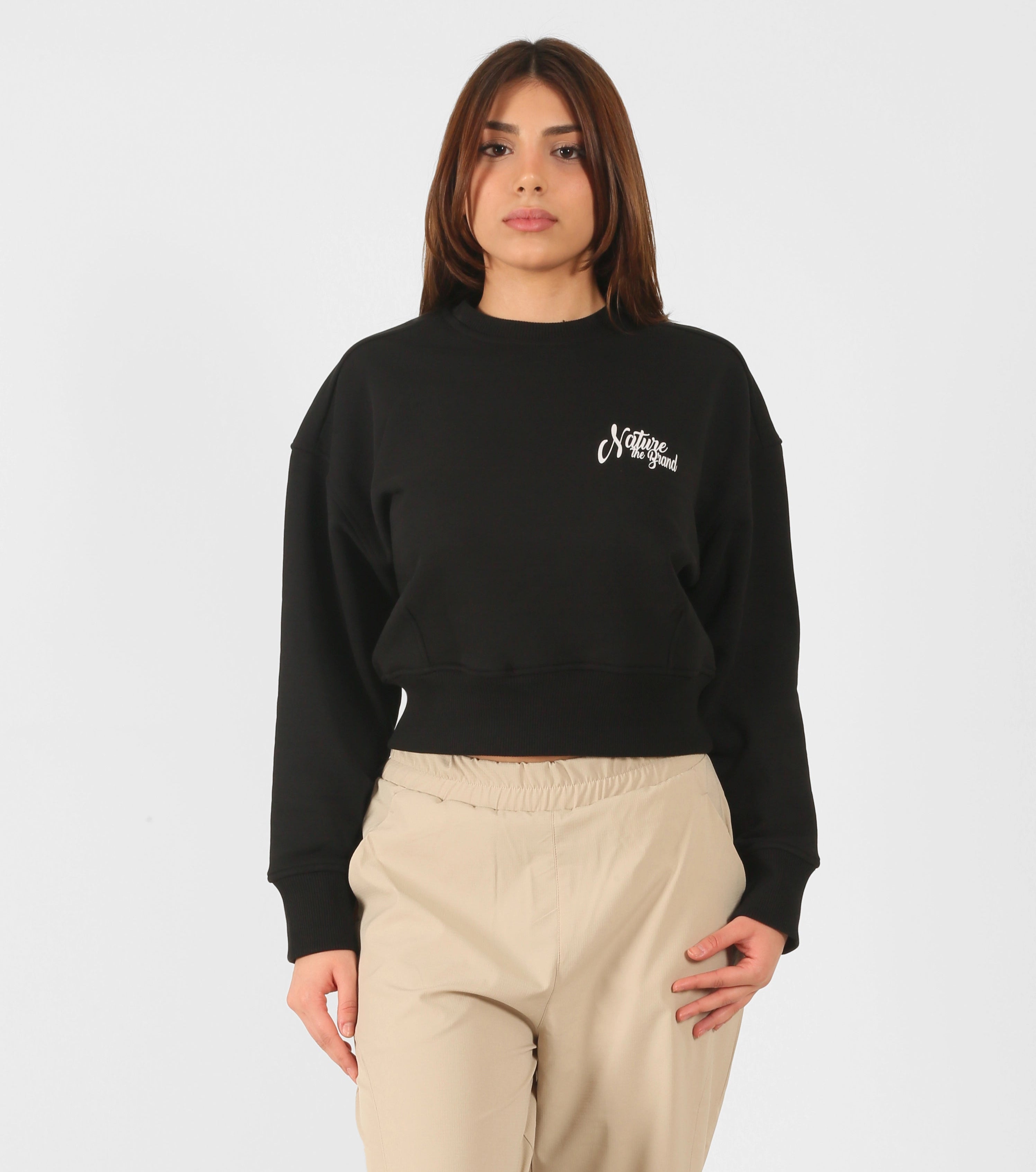 NTB Kısa Bel Sweatshirt Black Color