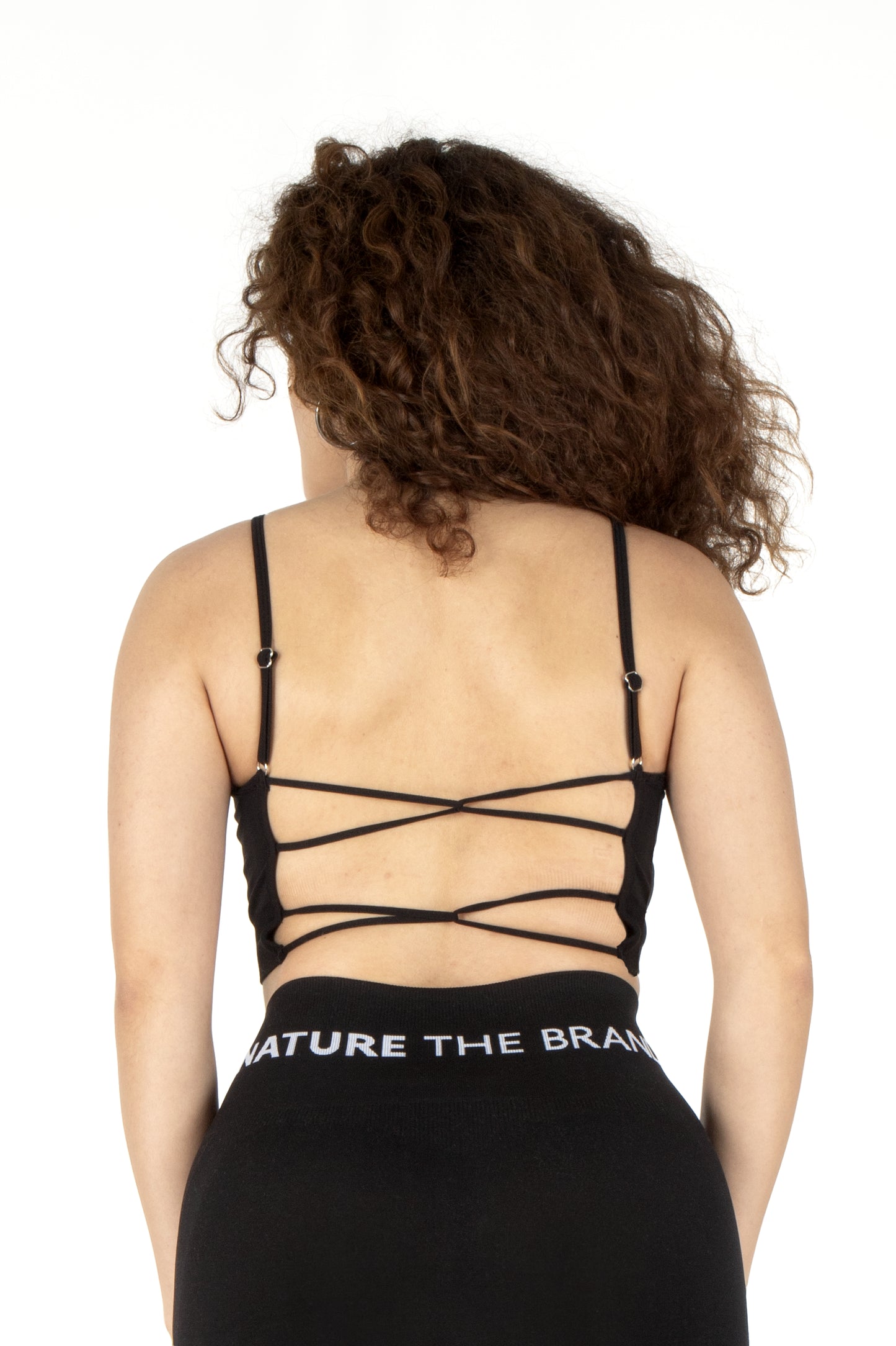 Sırt Dekolteli Dikişsiz Sporcu Sutyeni Siyah