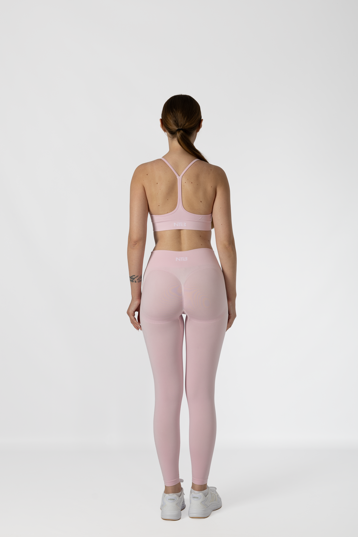 Düşük Bel Tayt Büzgülü Kalça Toparlayıcı Baby Pink