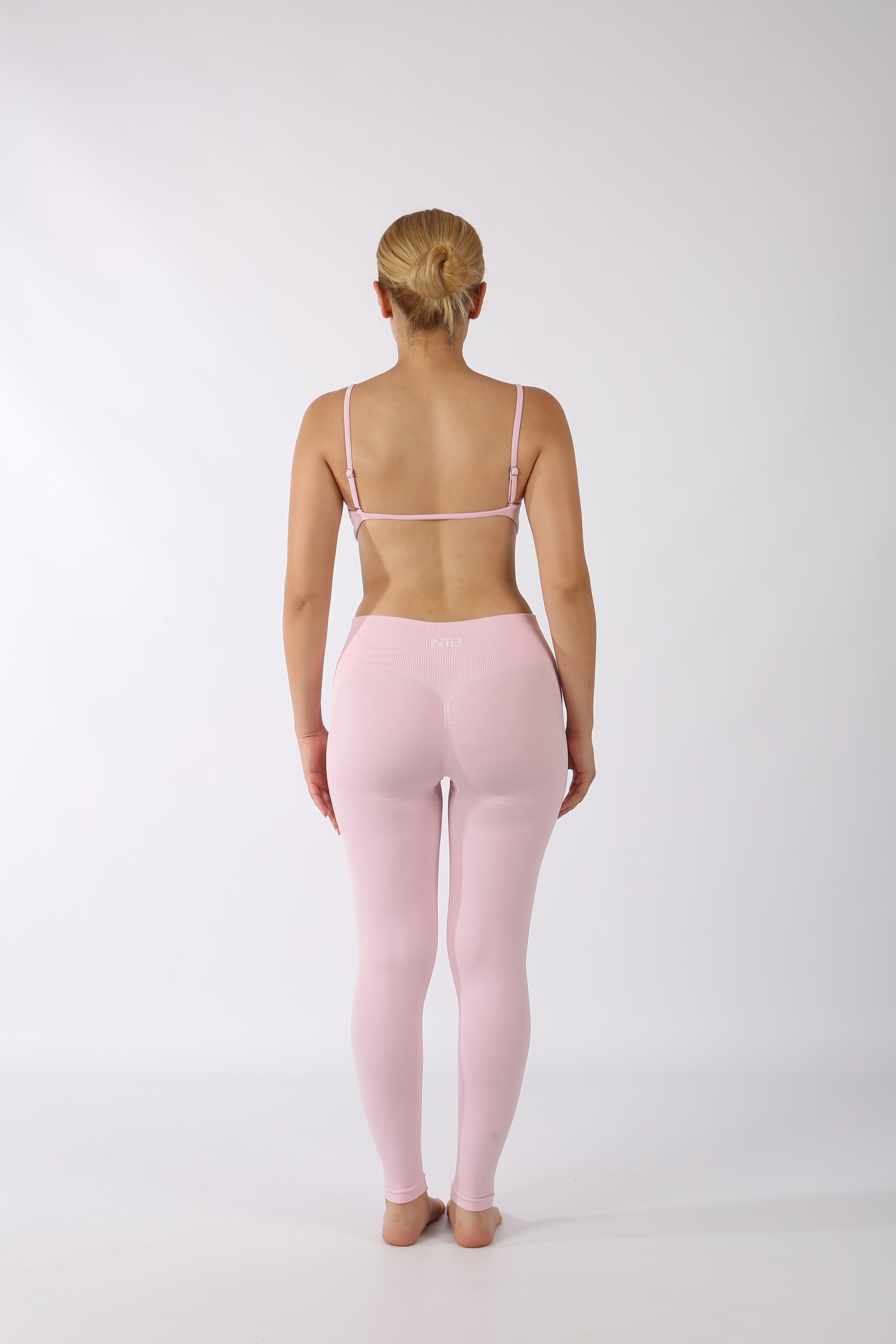 Düşük Bel Büzgülü Kalça Toparlayıcı Tayt Baby Pink