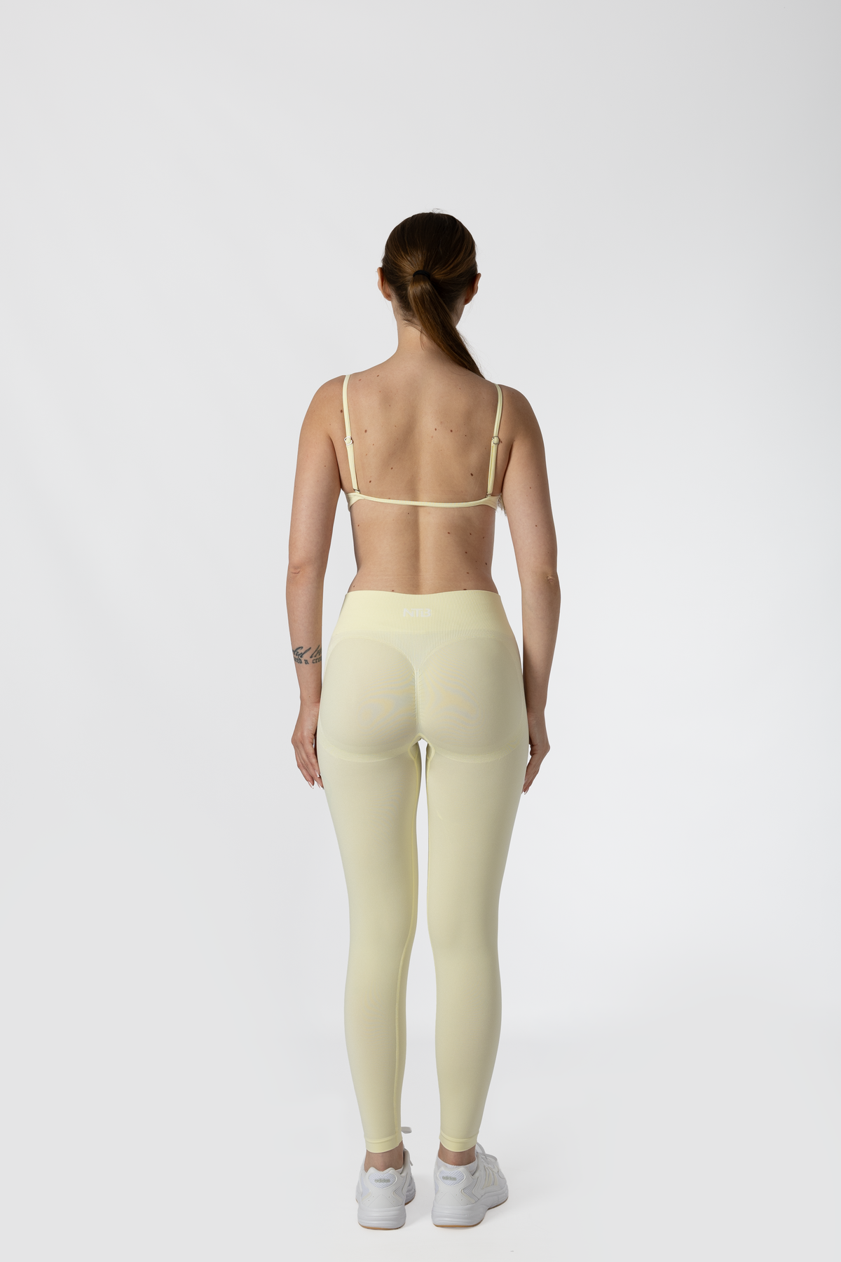 Düşük Bel Tayt Büzgülü Kalça Toparlayıcı Light Yellow