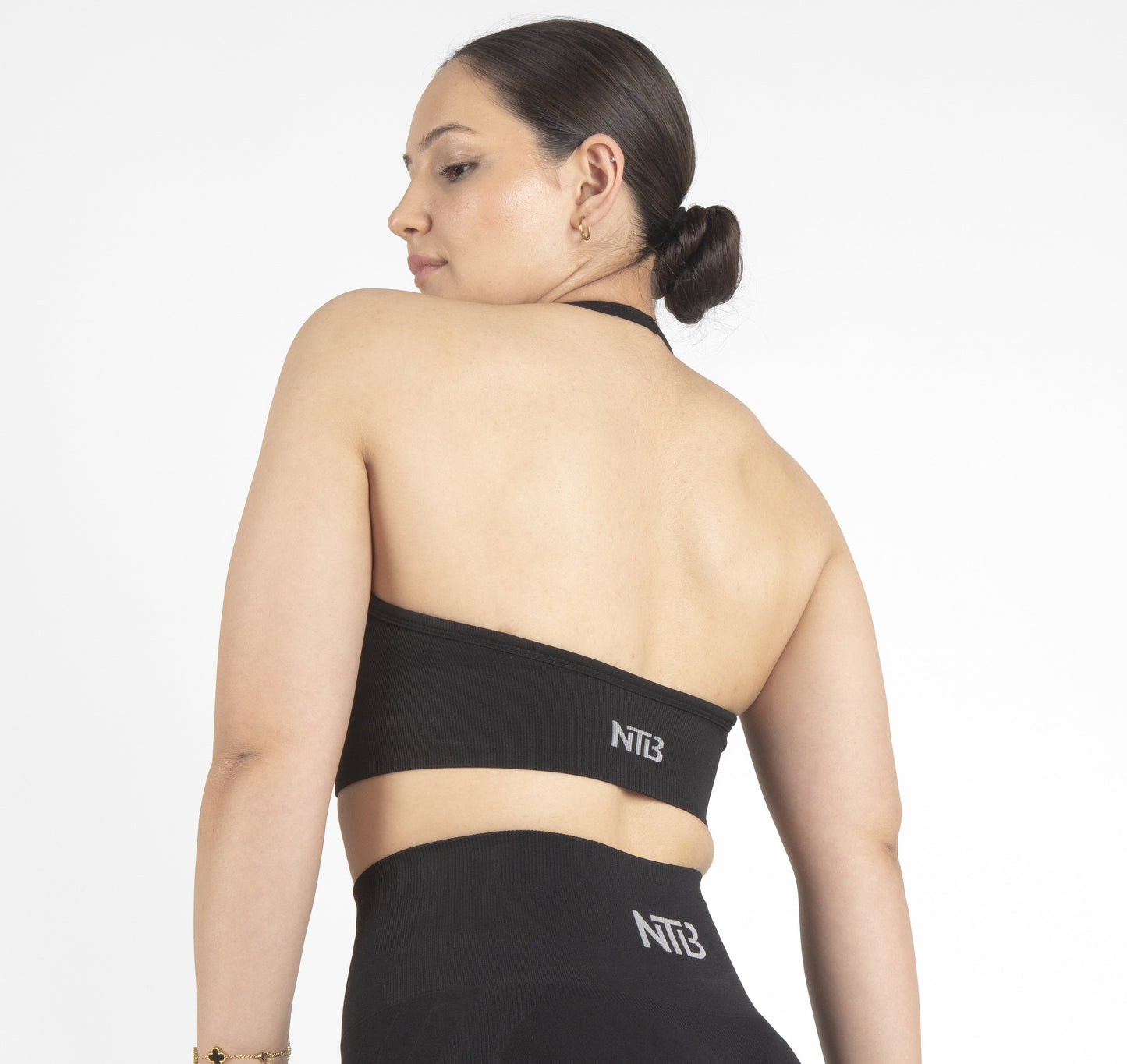 Sırt Dekolteli Sporcu Sutyeni Neckholder Bra Siyah