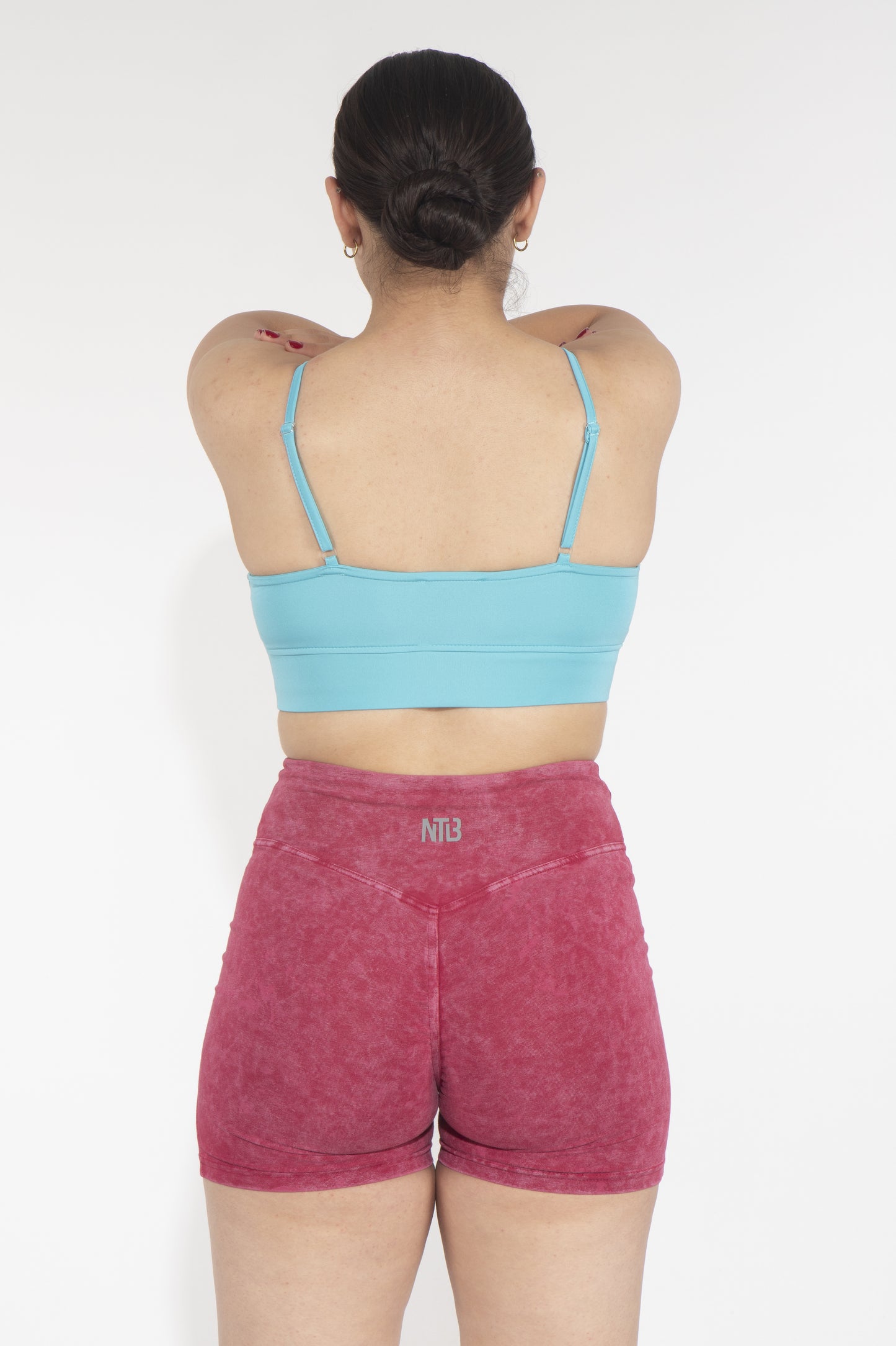Dikişli Dekolteli Turquoise Sporcu Bra