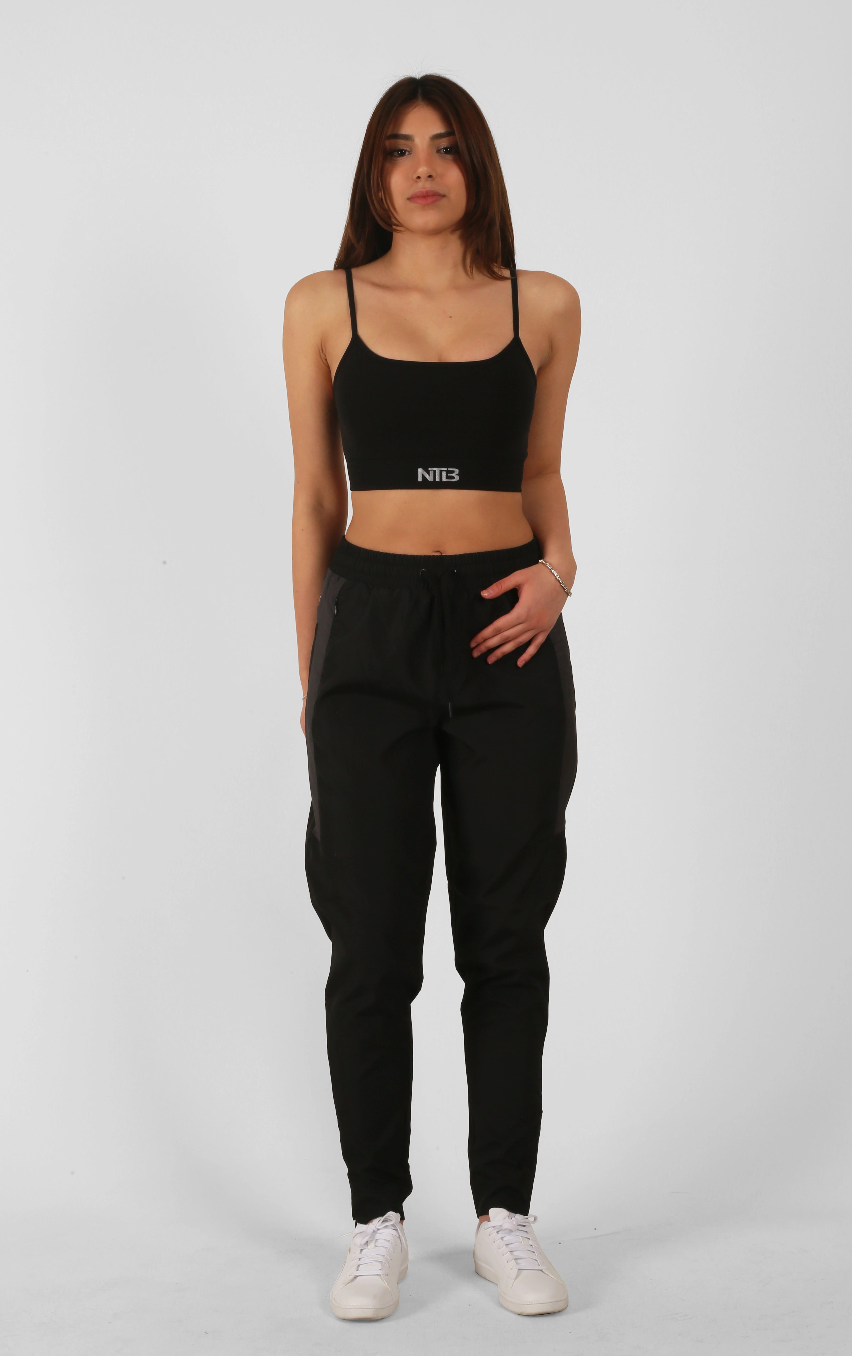 NTB Unisex Printed Track Pants Black Color