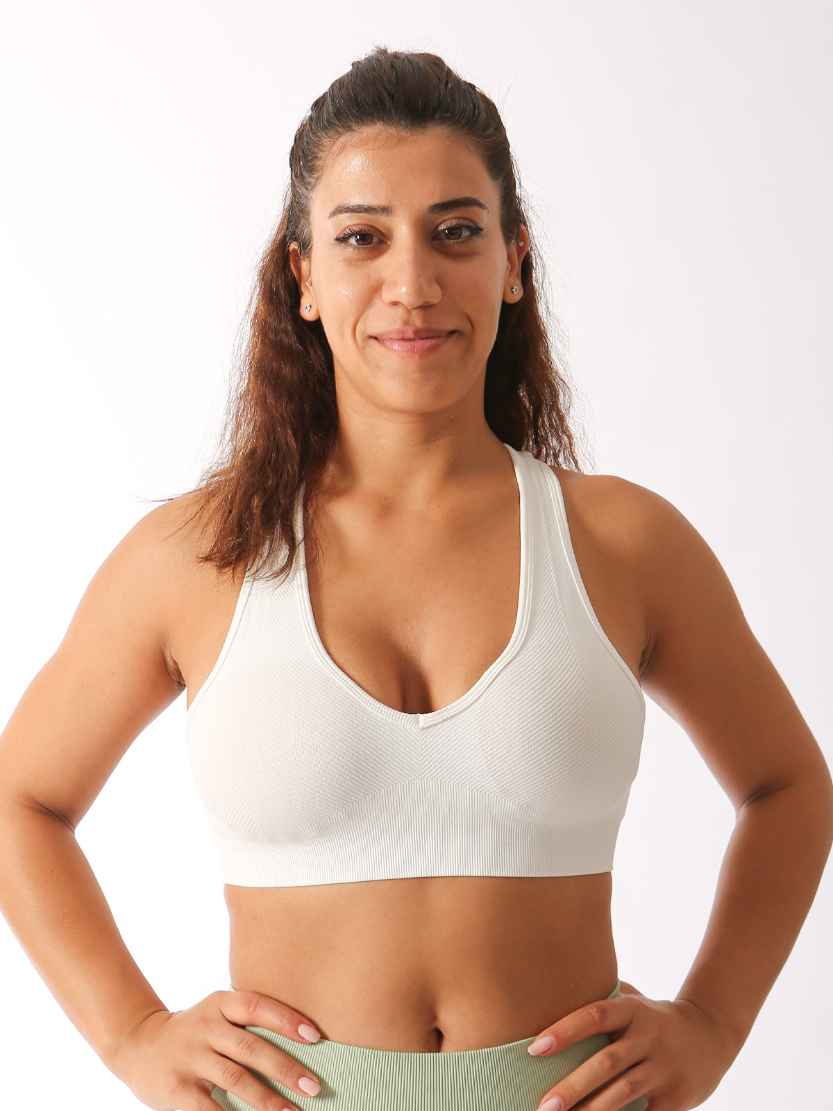 Ribbed Racer Back White