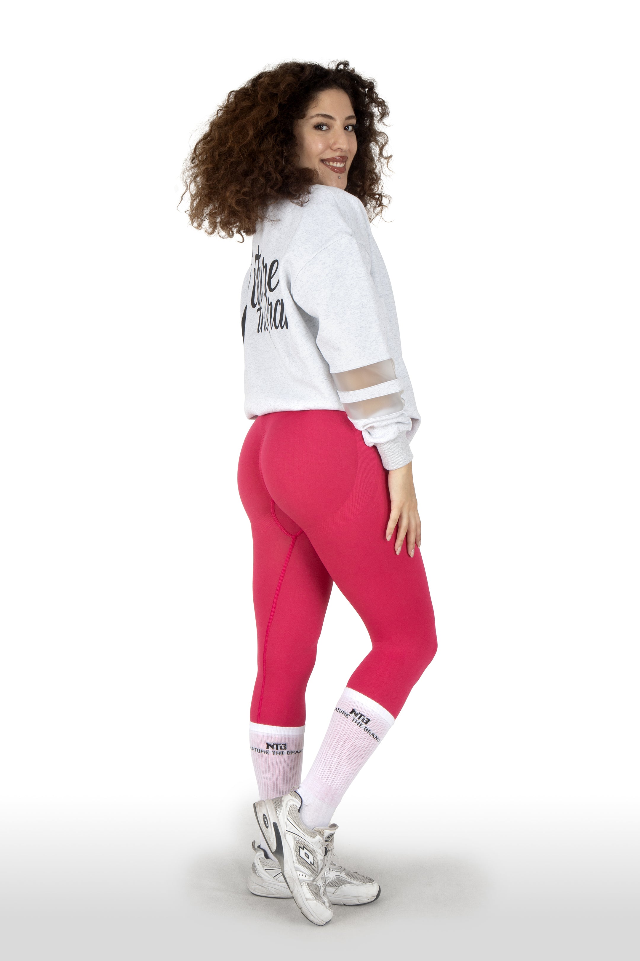 NTB Woman PVC Panel Oversize Sweatshirt Gray