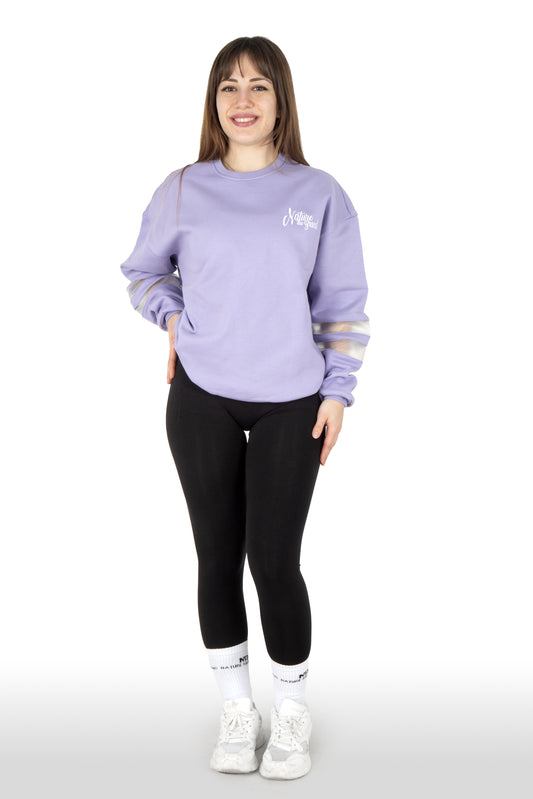 NTB Woman PVC Panel Oversize Sweatshirt Lavender