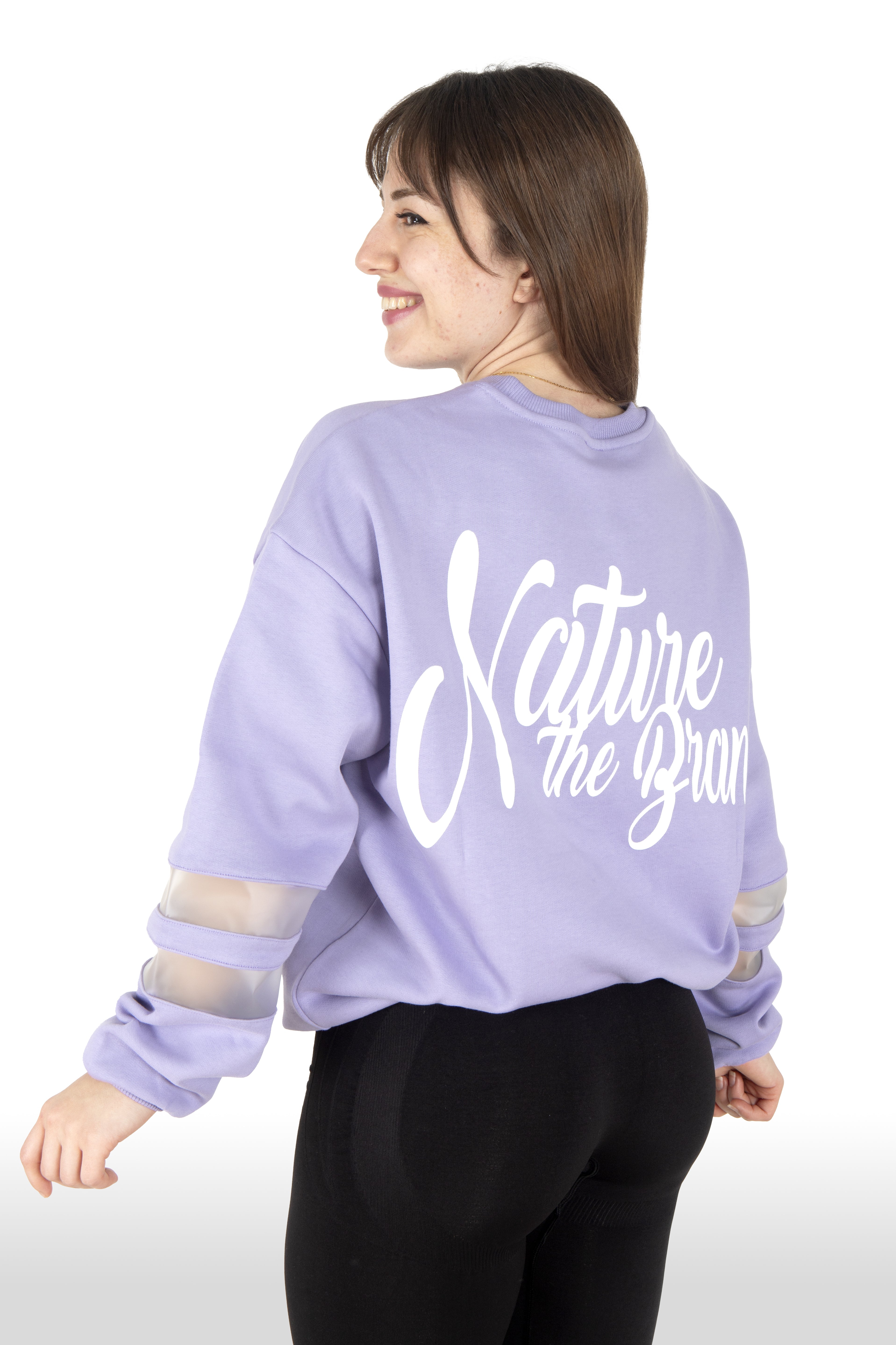 NTB Kadın PVC Panel Oversize Sweatshirt Lila