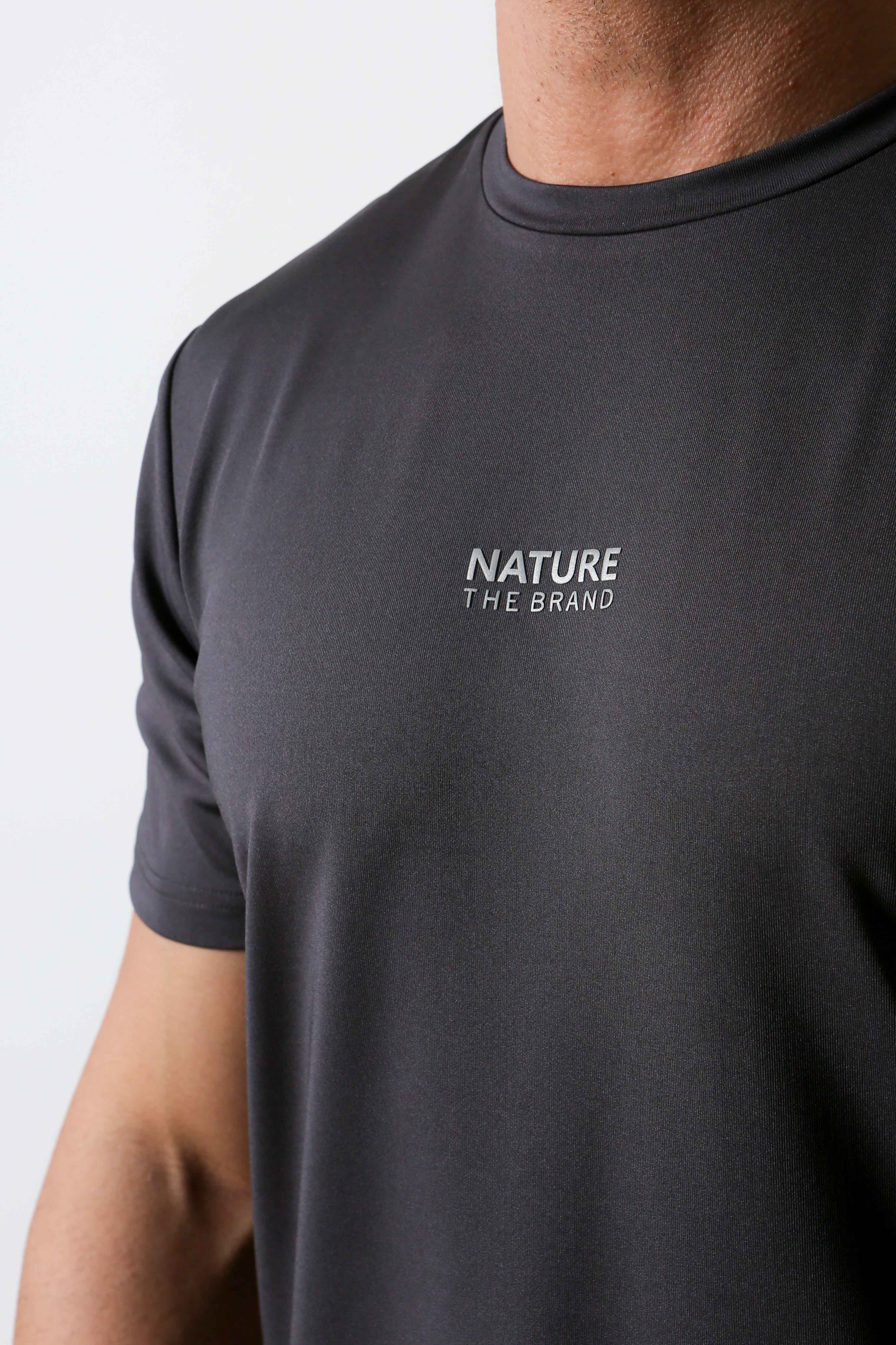 Takma Kol Standart Performans T-Shirt Charcoal