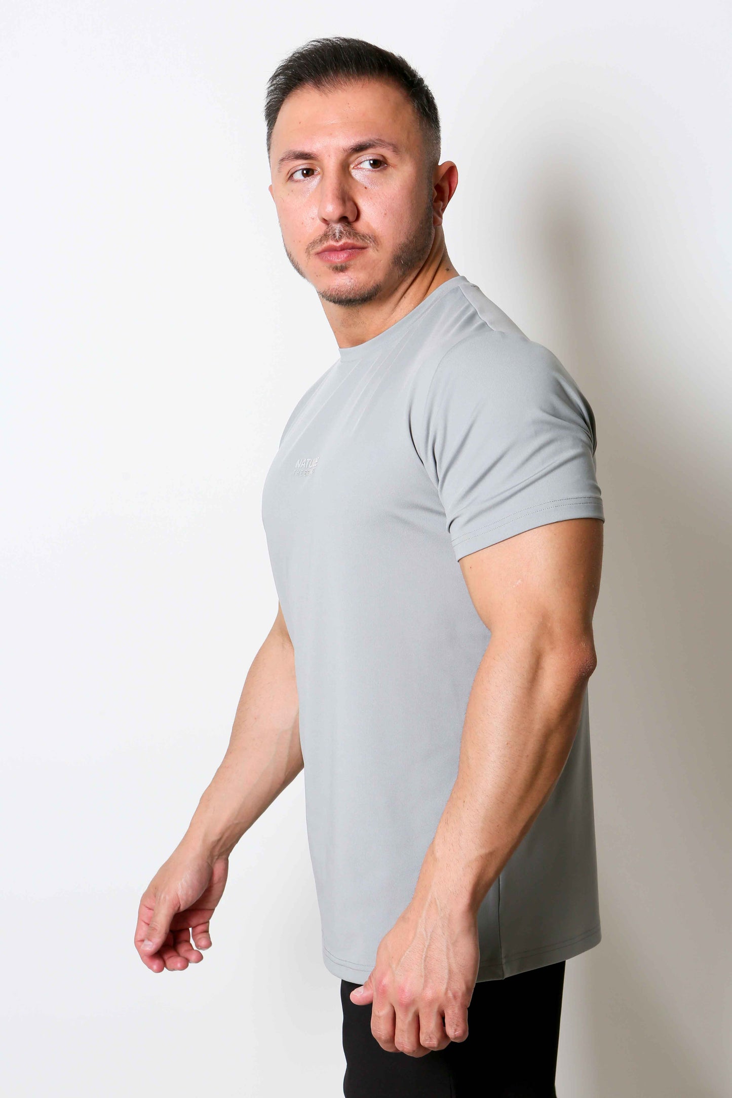 Takma Kol Standart Performans T-Shirt Silver