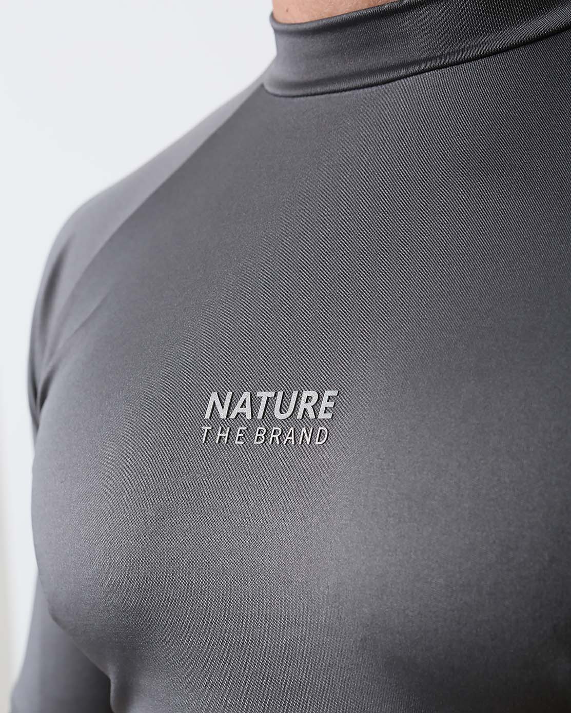 Active Muscle Fit Reglan Sleeve Performance T-Shirt Charcoal