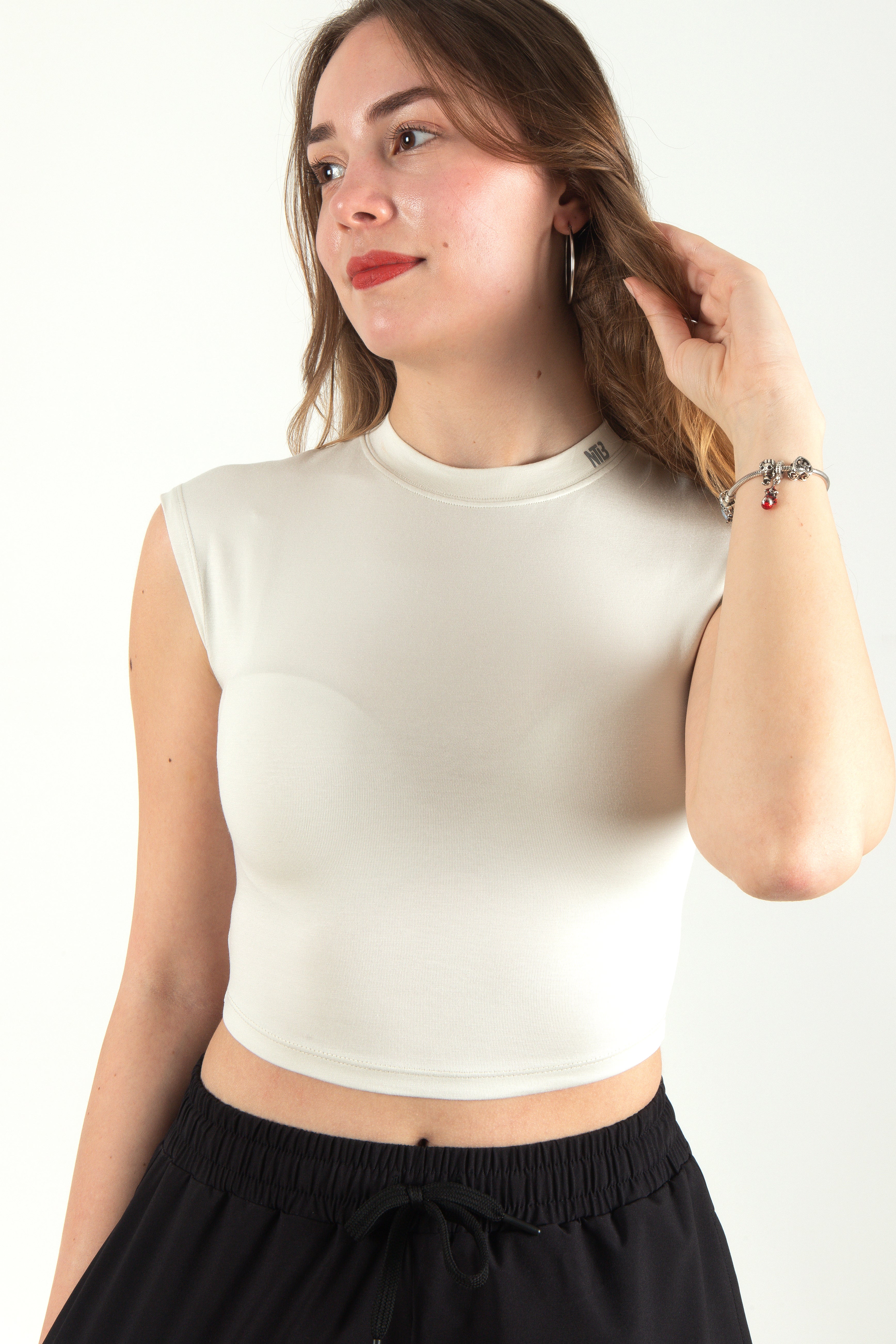 NTB Baskılı Kısa Kol Tişört Beyaz