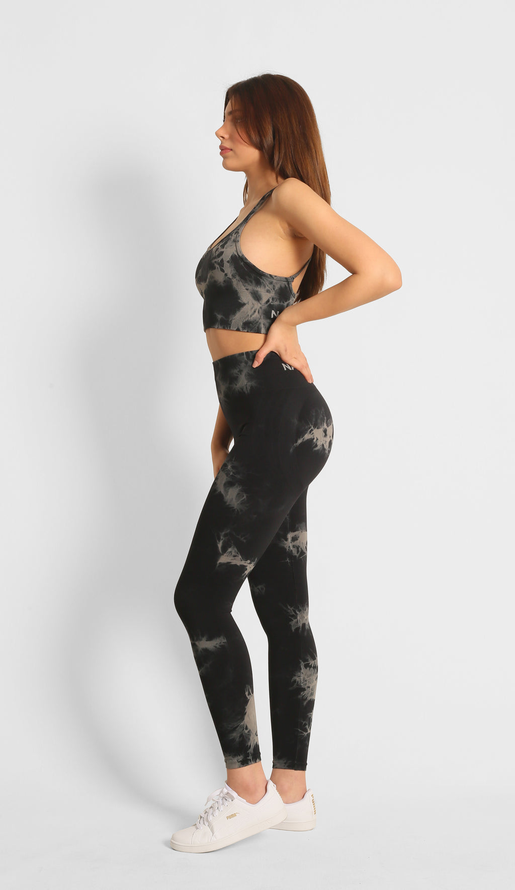 NTB High Waist Hip Enhancer Nahtlose Scrunch-Strumpfhose Batik