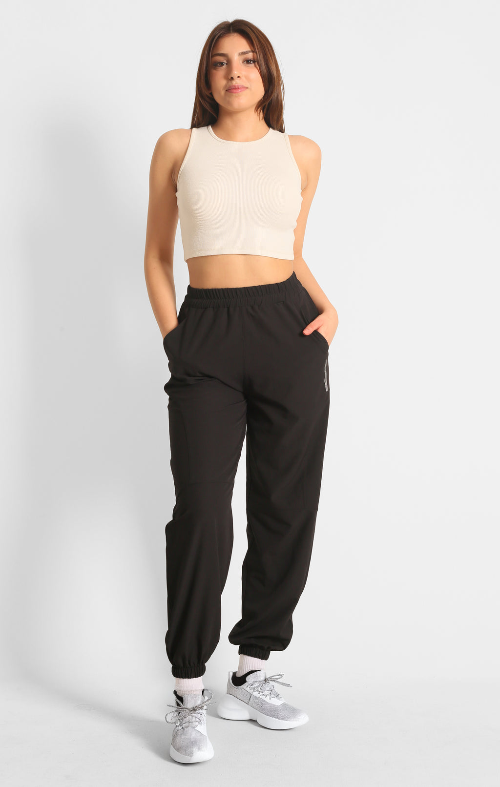 NTB Crop Ribbed Top White