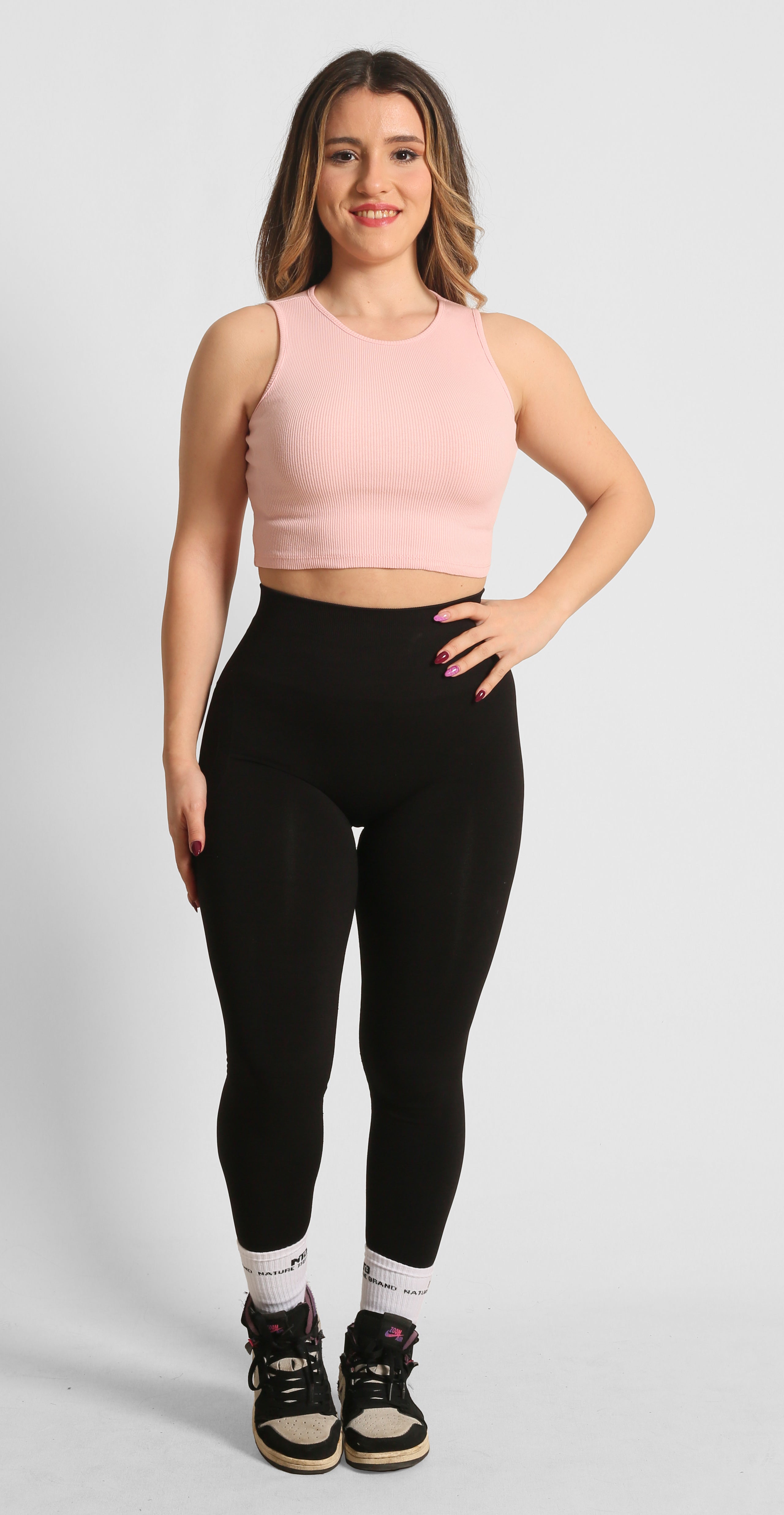 NTB Crop Ribbed Top Pink