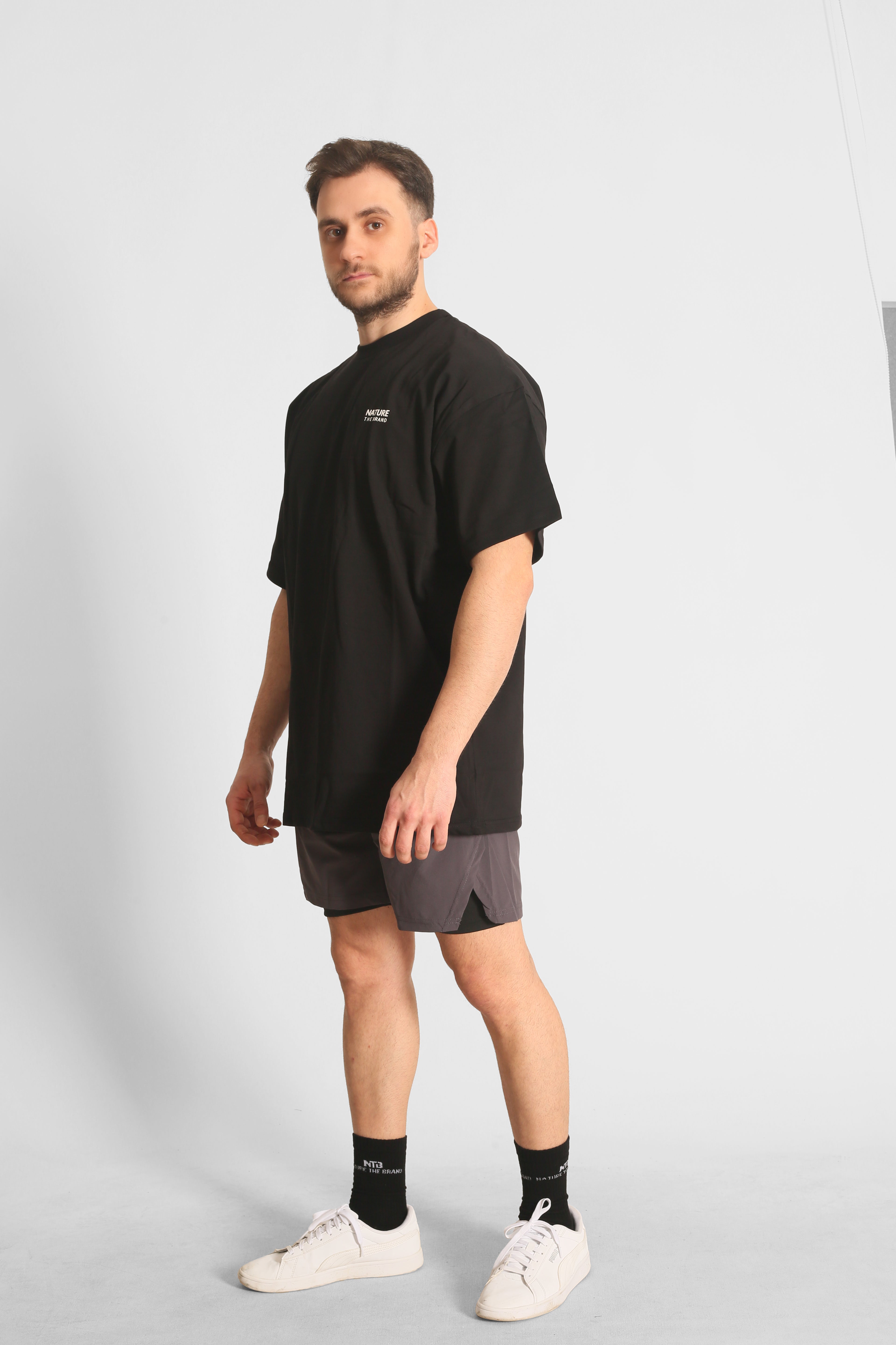 NTB Unisex Sırt Baskılı Oversize T-Shirt Black