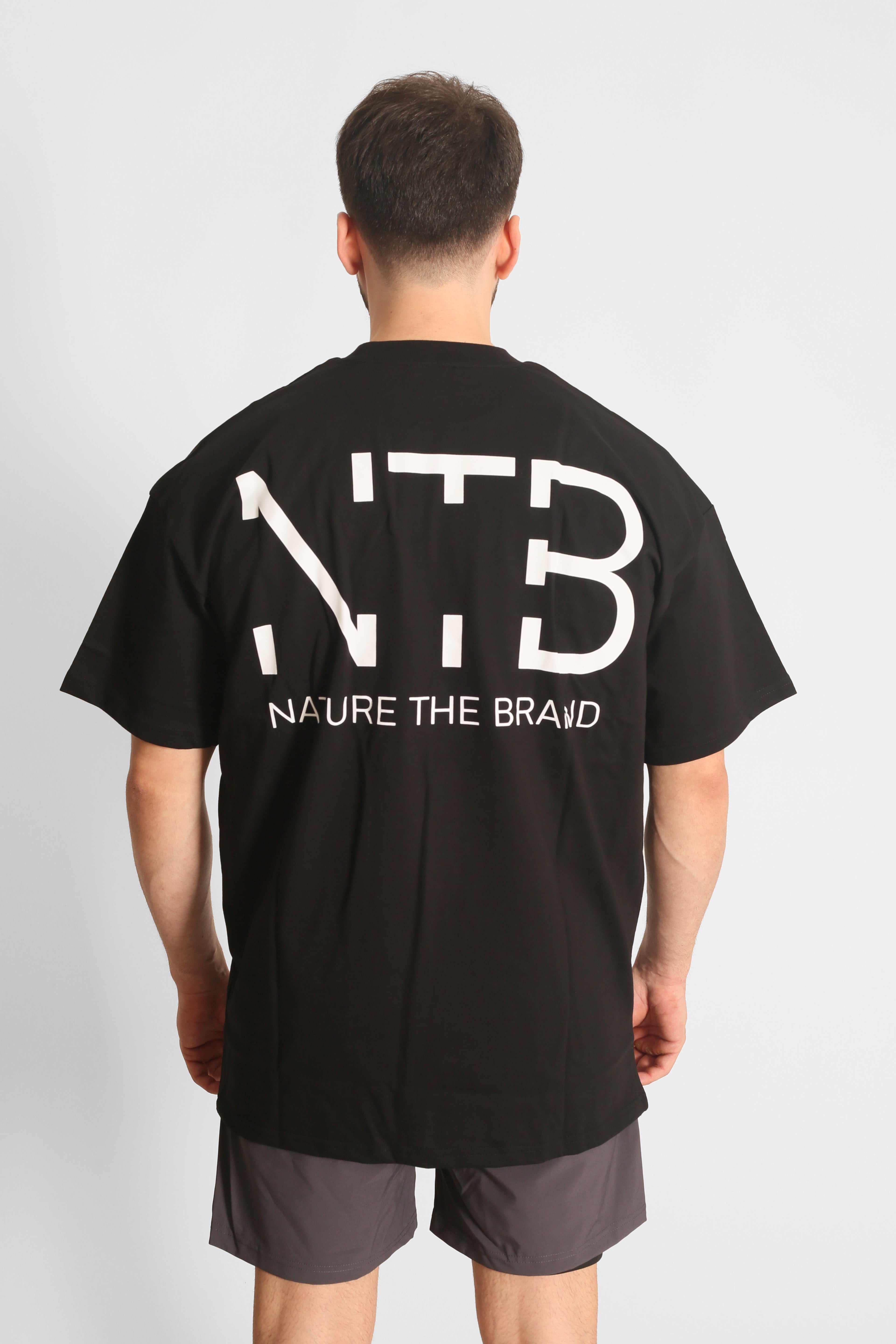 NTB Oversize-T-Shirt mit Rückendruck, Schwarz