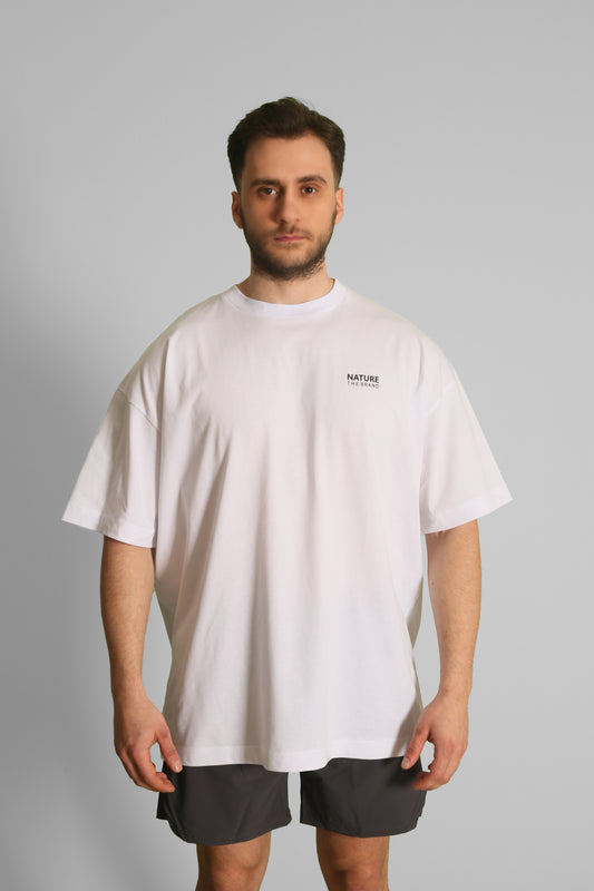 NTB Oversize-T-Shirt mit Rückendruck, Weiß