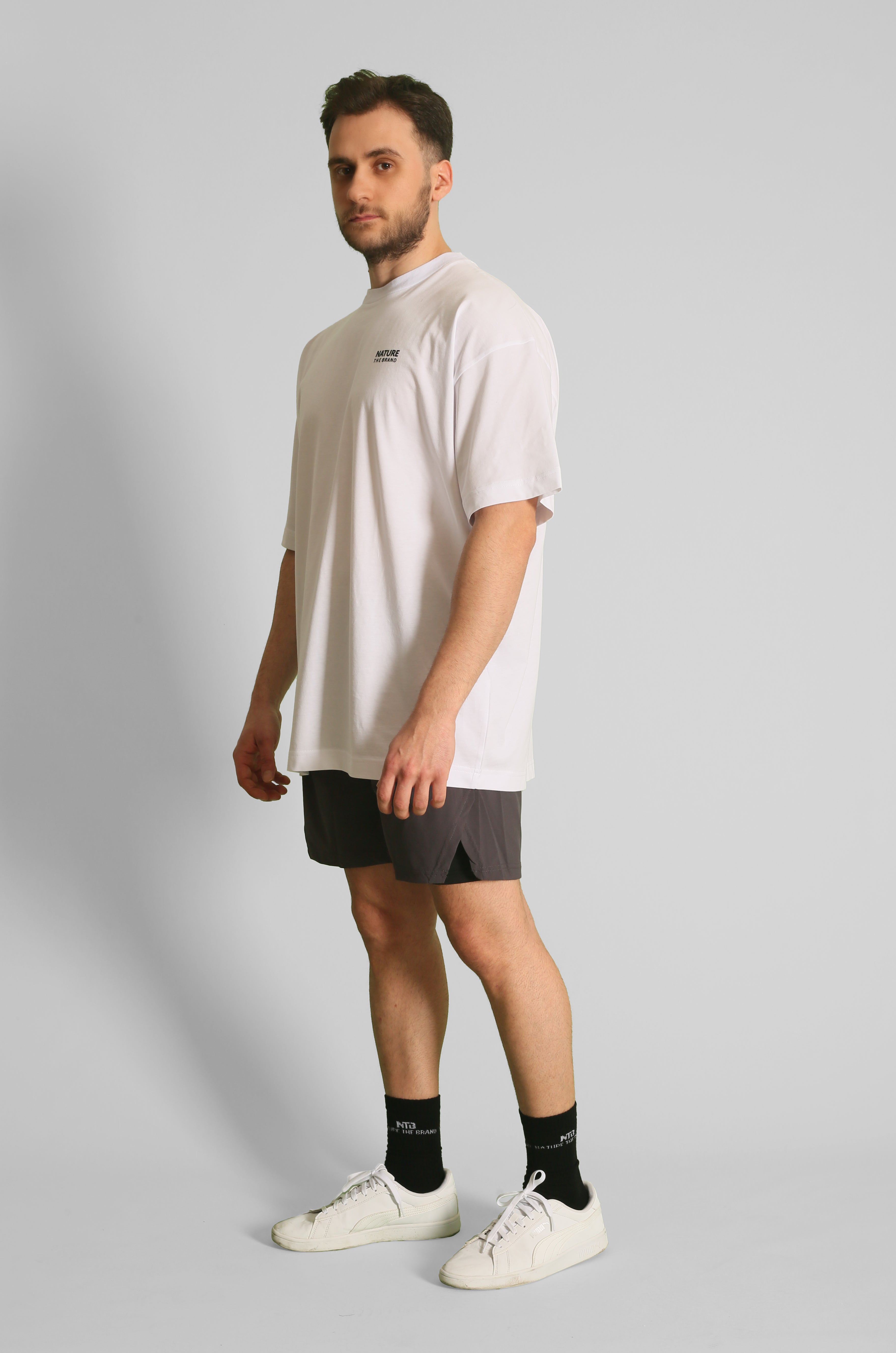 NTB Unisex Sırt Baskılı Oversize T-Shirt White