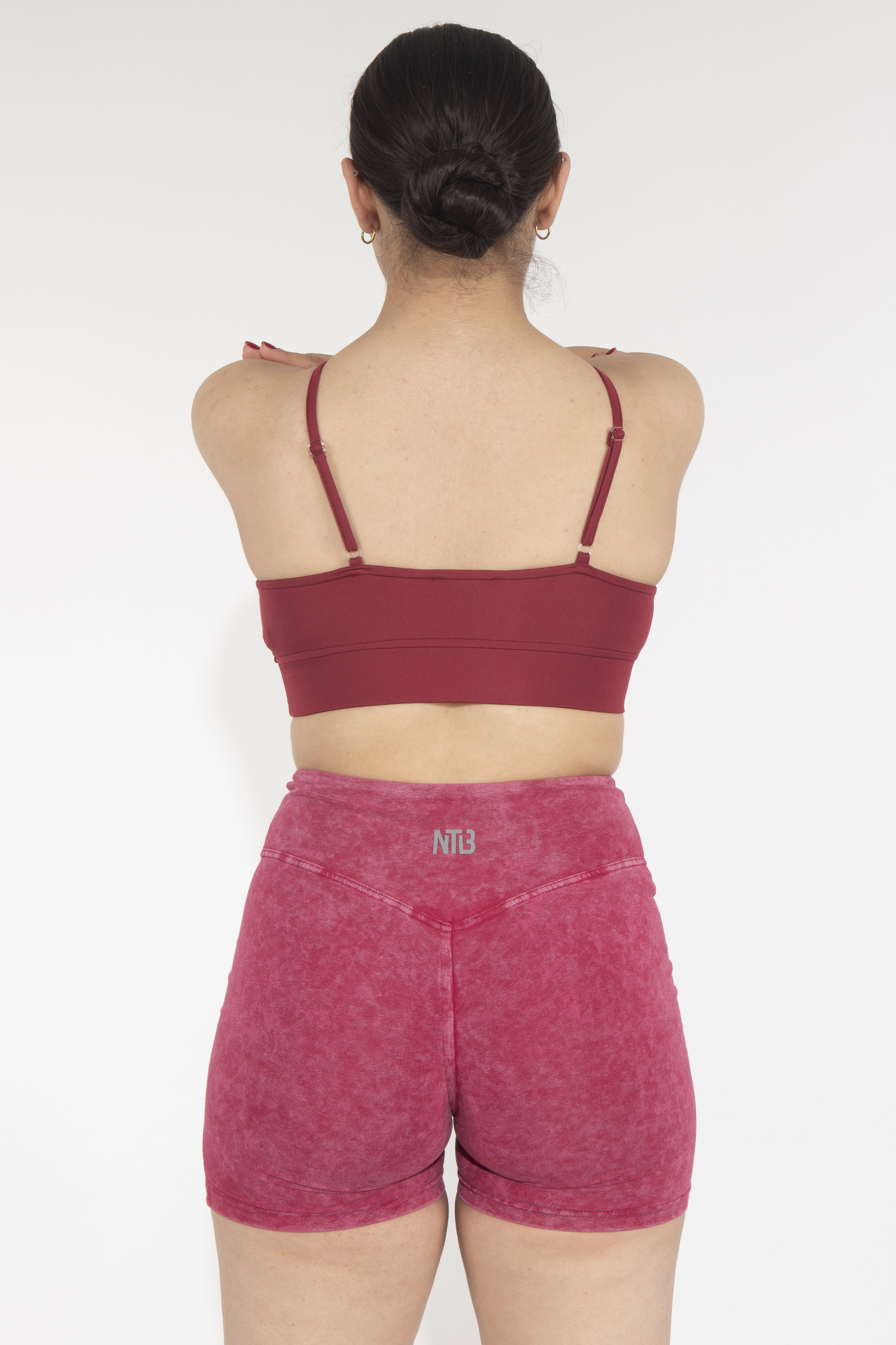 Dikişli Dekolteli Dark Cherry Sporcu Bra