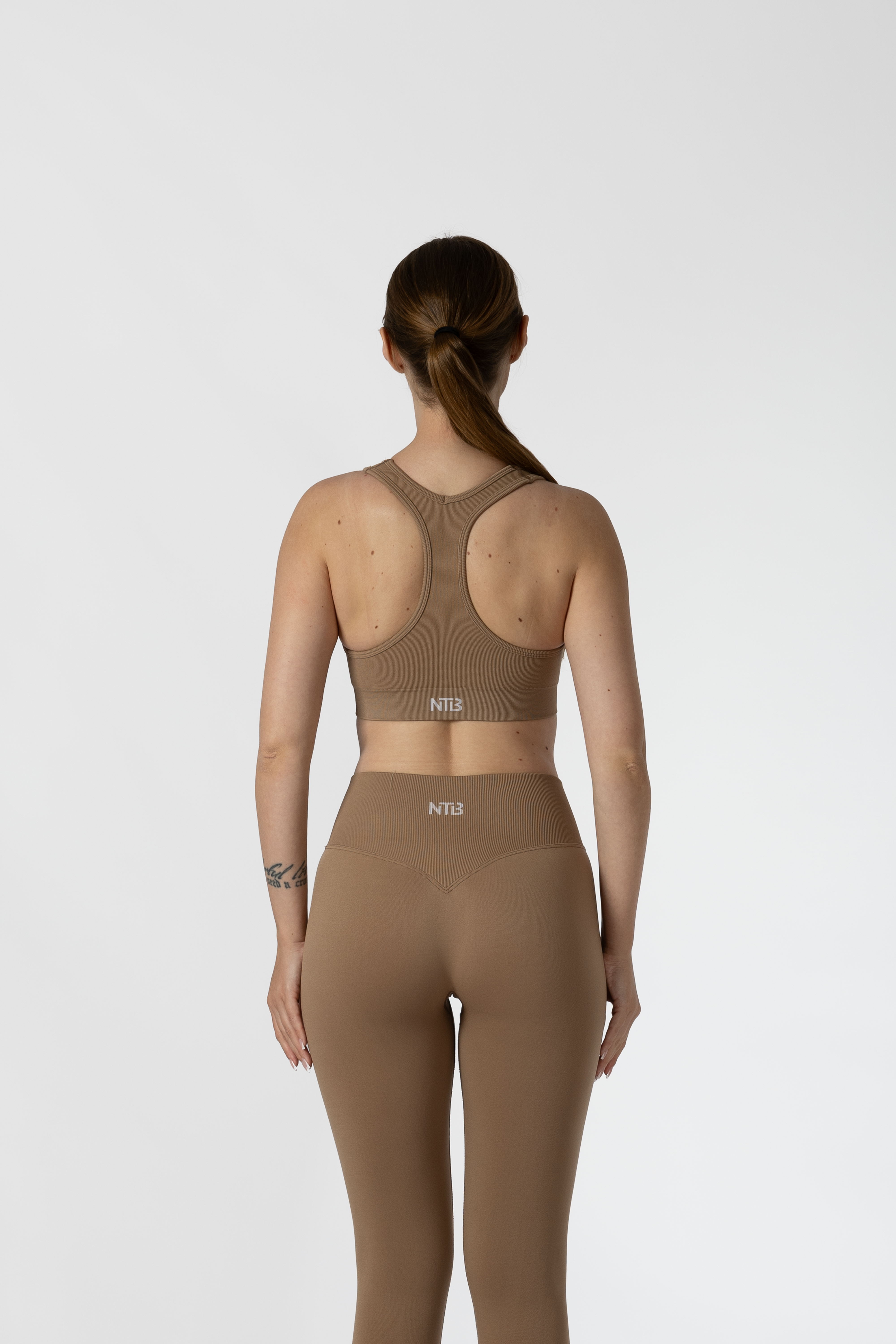 Ribbed Racer Back Bra Espresso