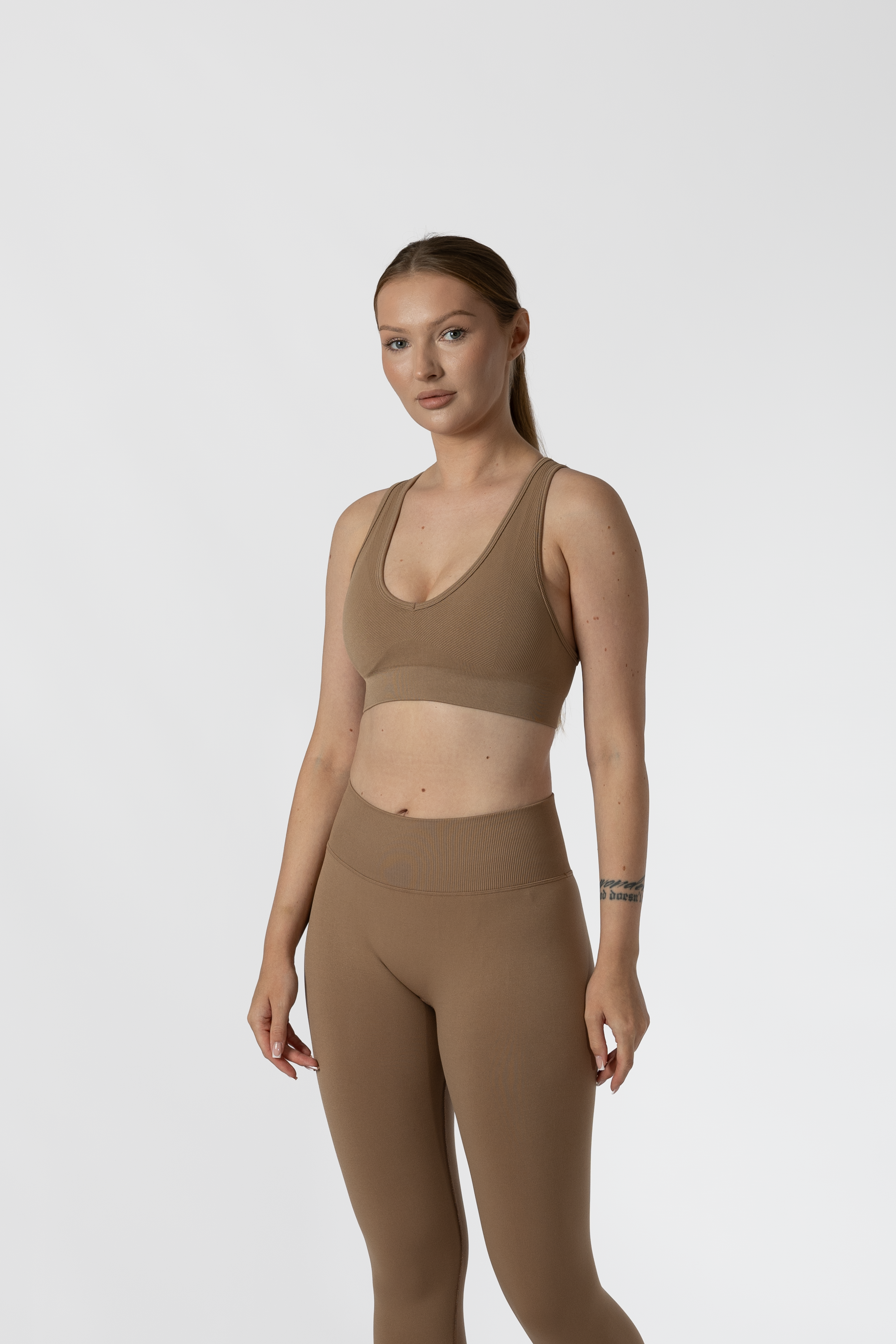 Ribbed Racer Back Bra Espresso