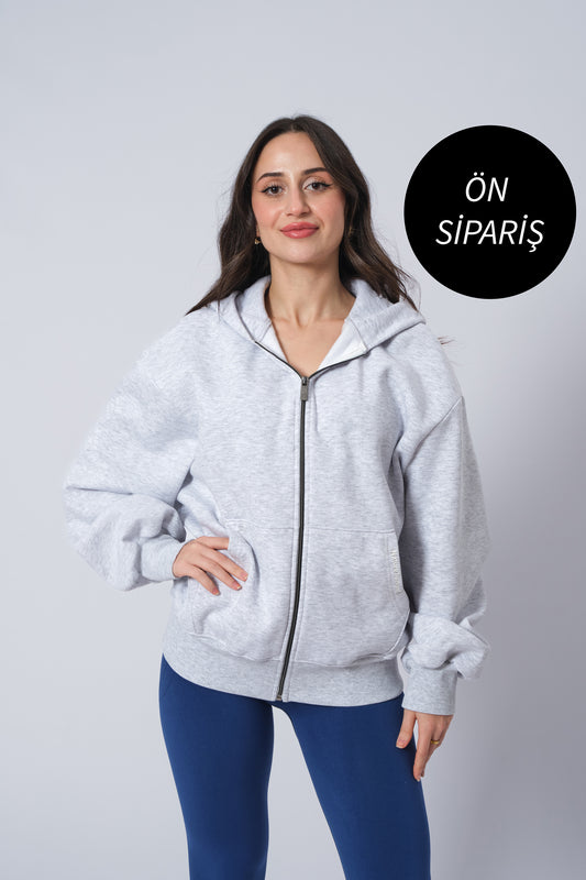 Kadın Gri Hoodie