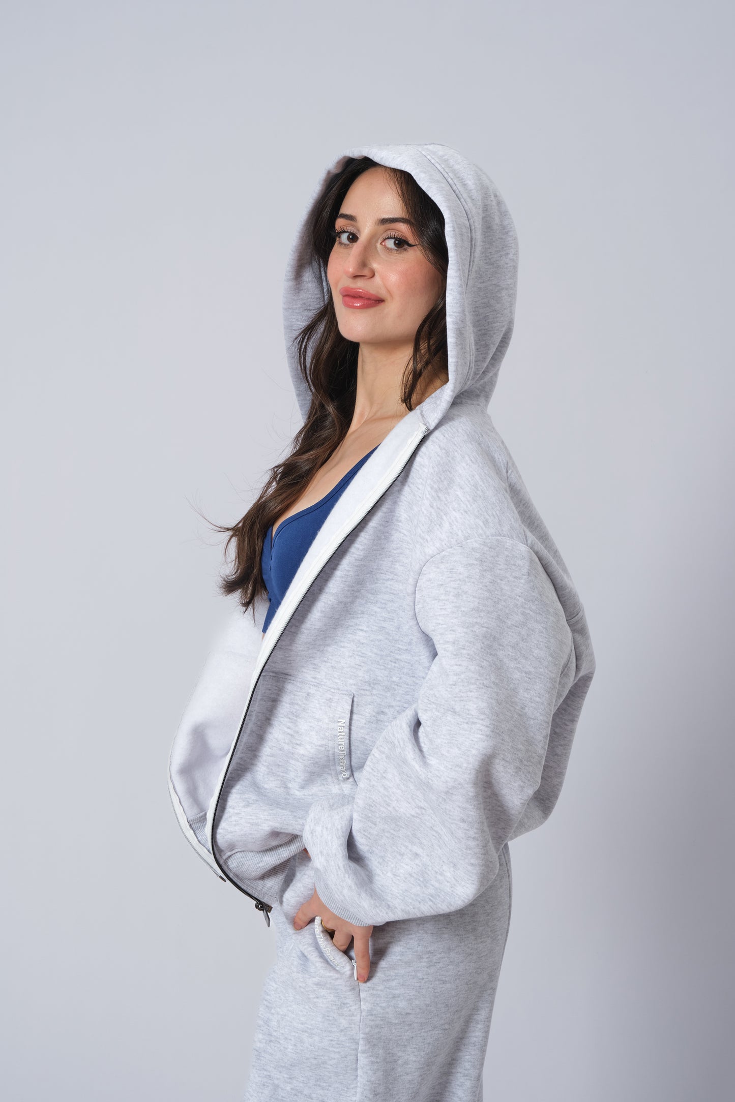 Kadın Gri Hoodie