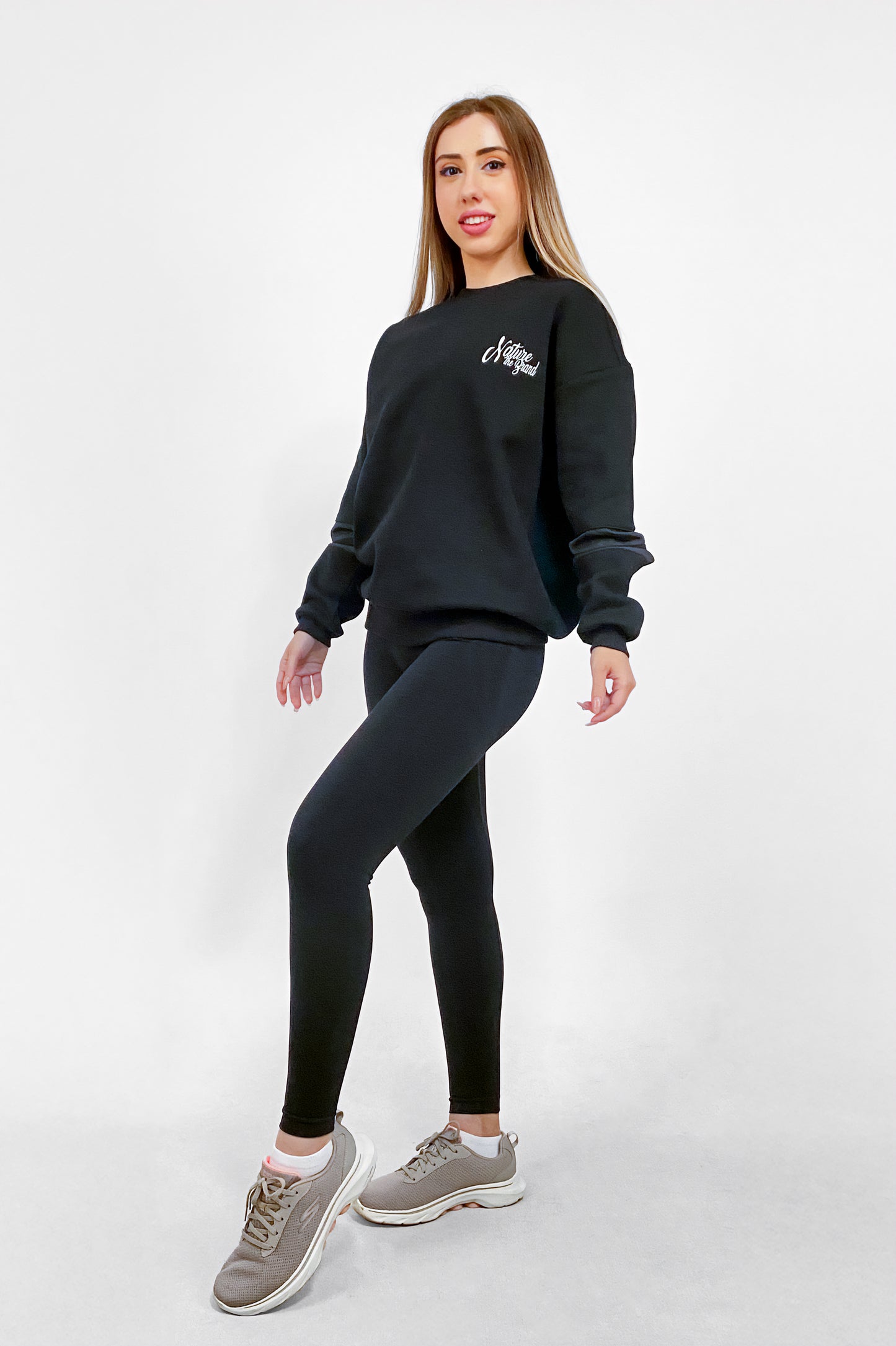 NTB Damen-Sweatshirt mit Rundhalsausschnitt, Schwarz