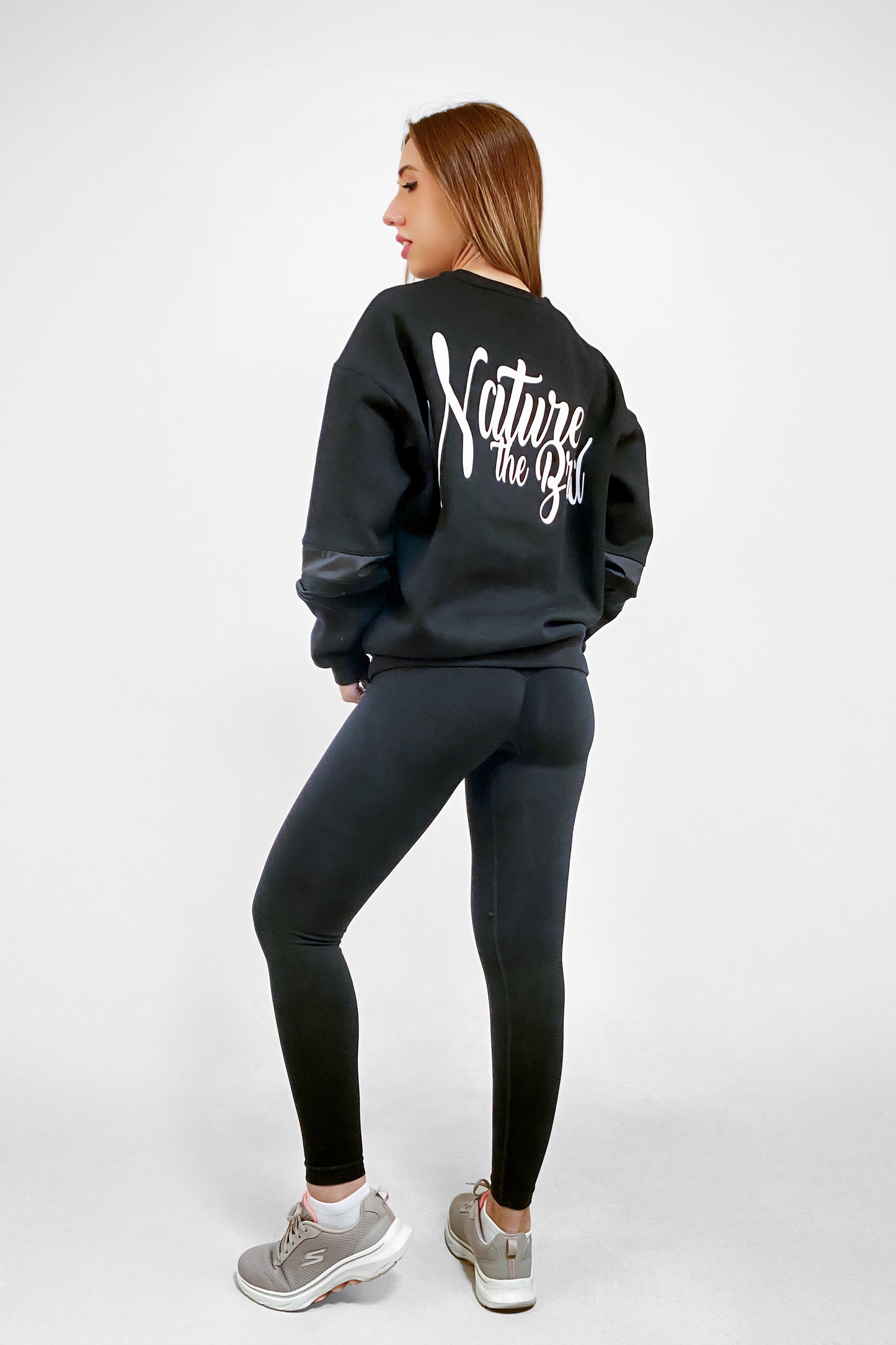 NTB Damen-Sweatshirt mit Rundhalsausschnitt, Schwarz