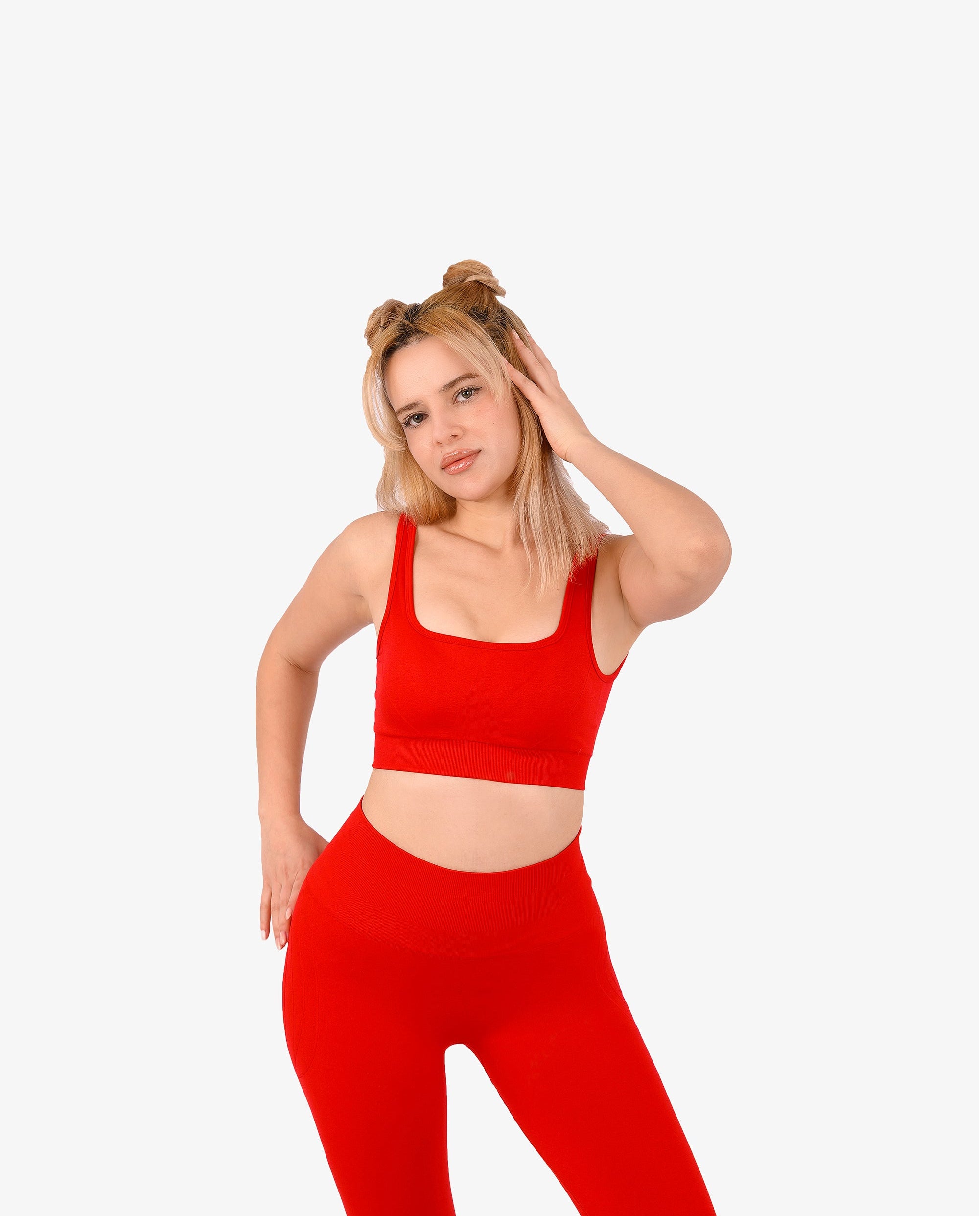 Dikişsiz Sculpt Sporcu Sütyeni Kırmızı