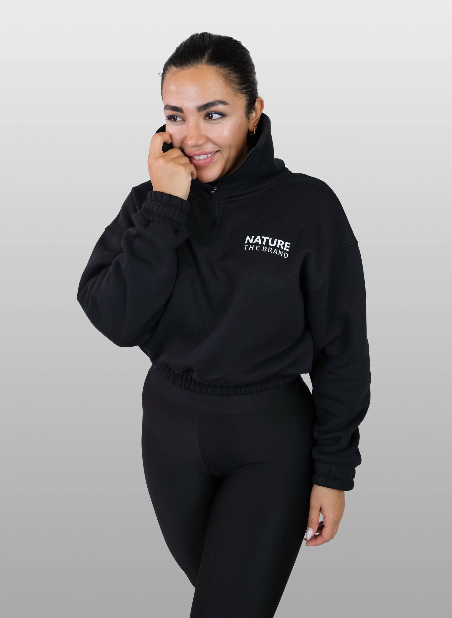 NTB Damen-Sweatshirt mit Viertelreißverschluss