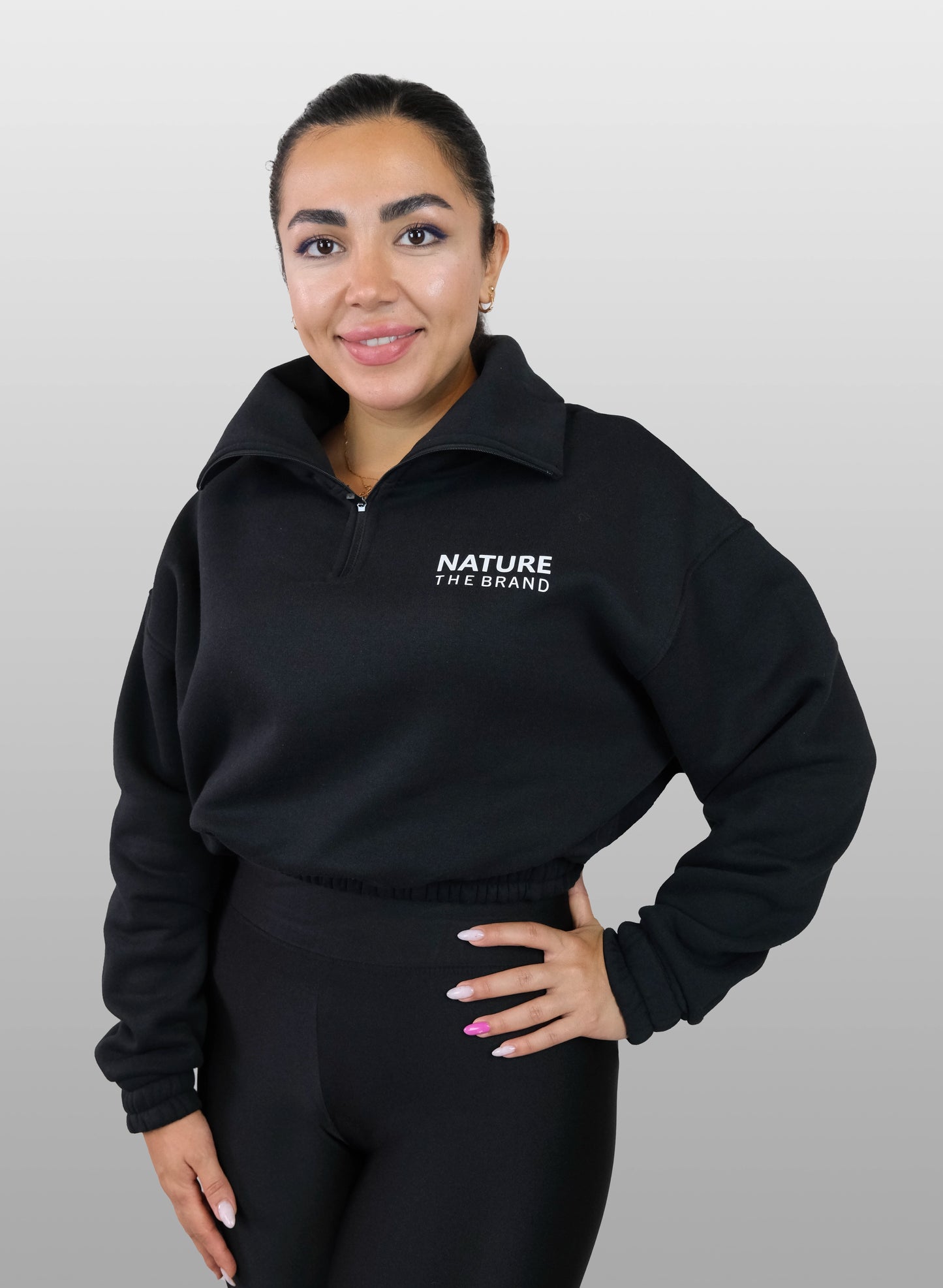 NTB Damen-Sweatshirt mit Viertelreißverschluss