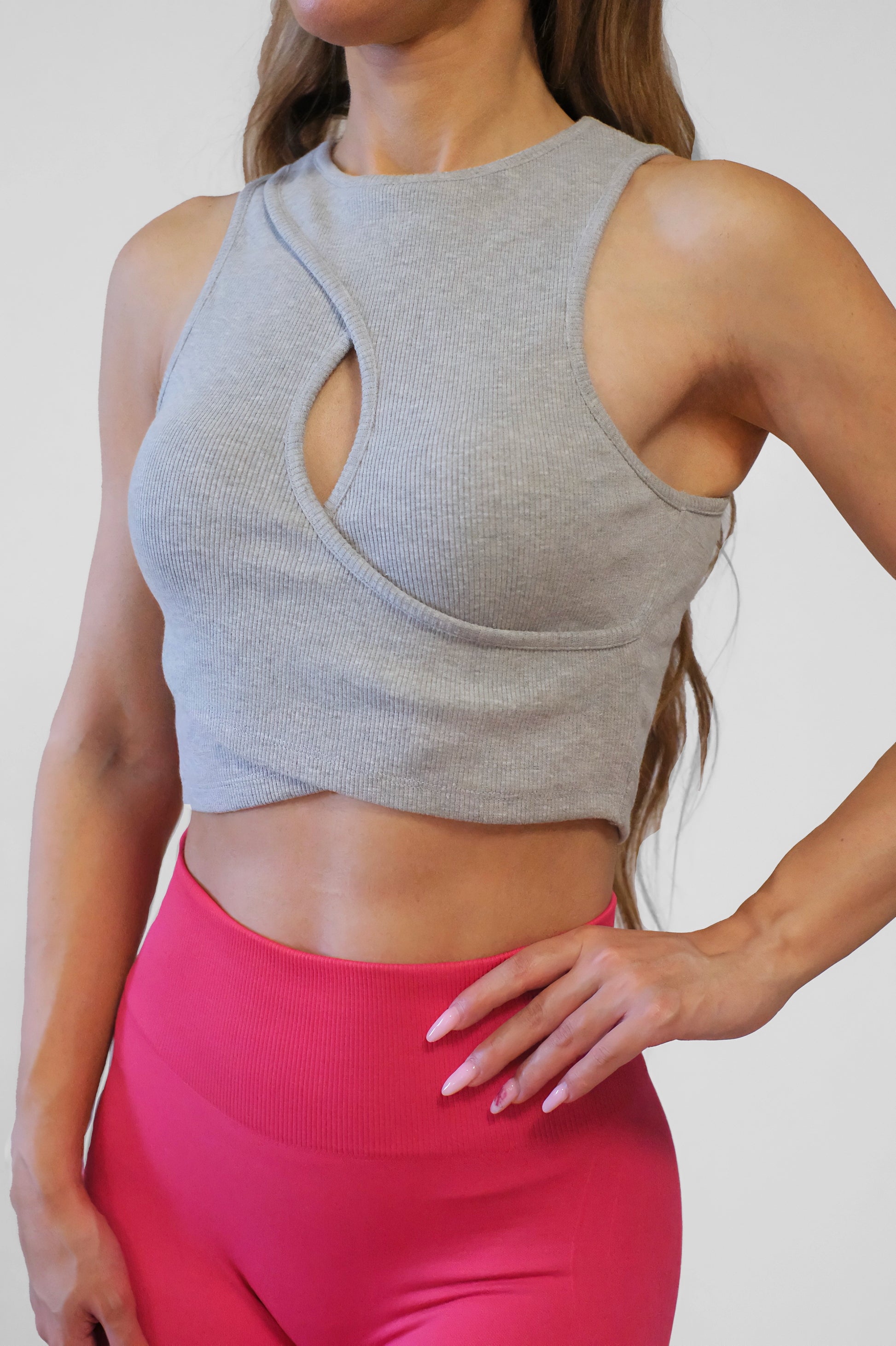 NTB Cleavage Rip Top Gray 01