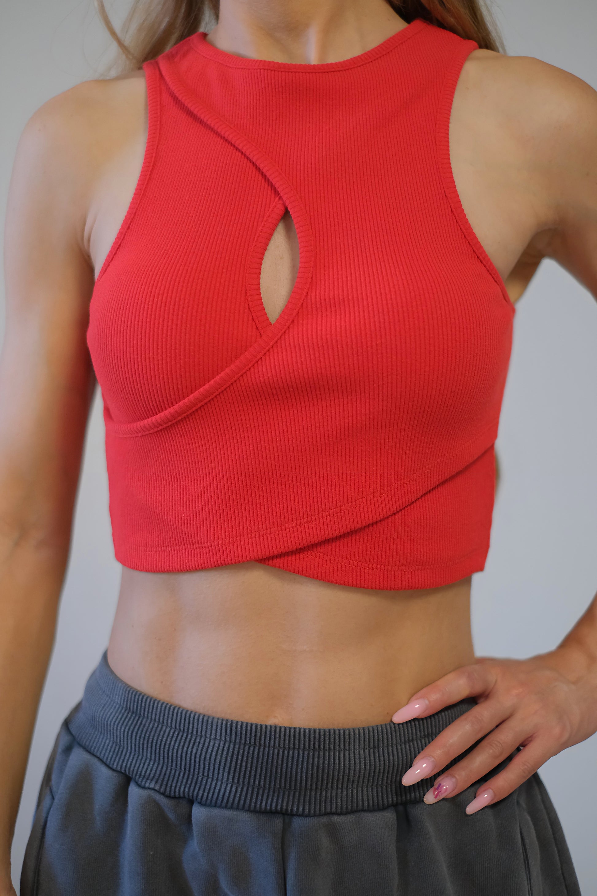 NTB Cleavage Rip Top Red 02