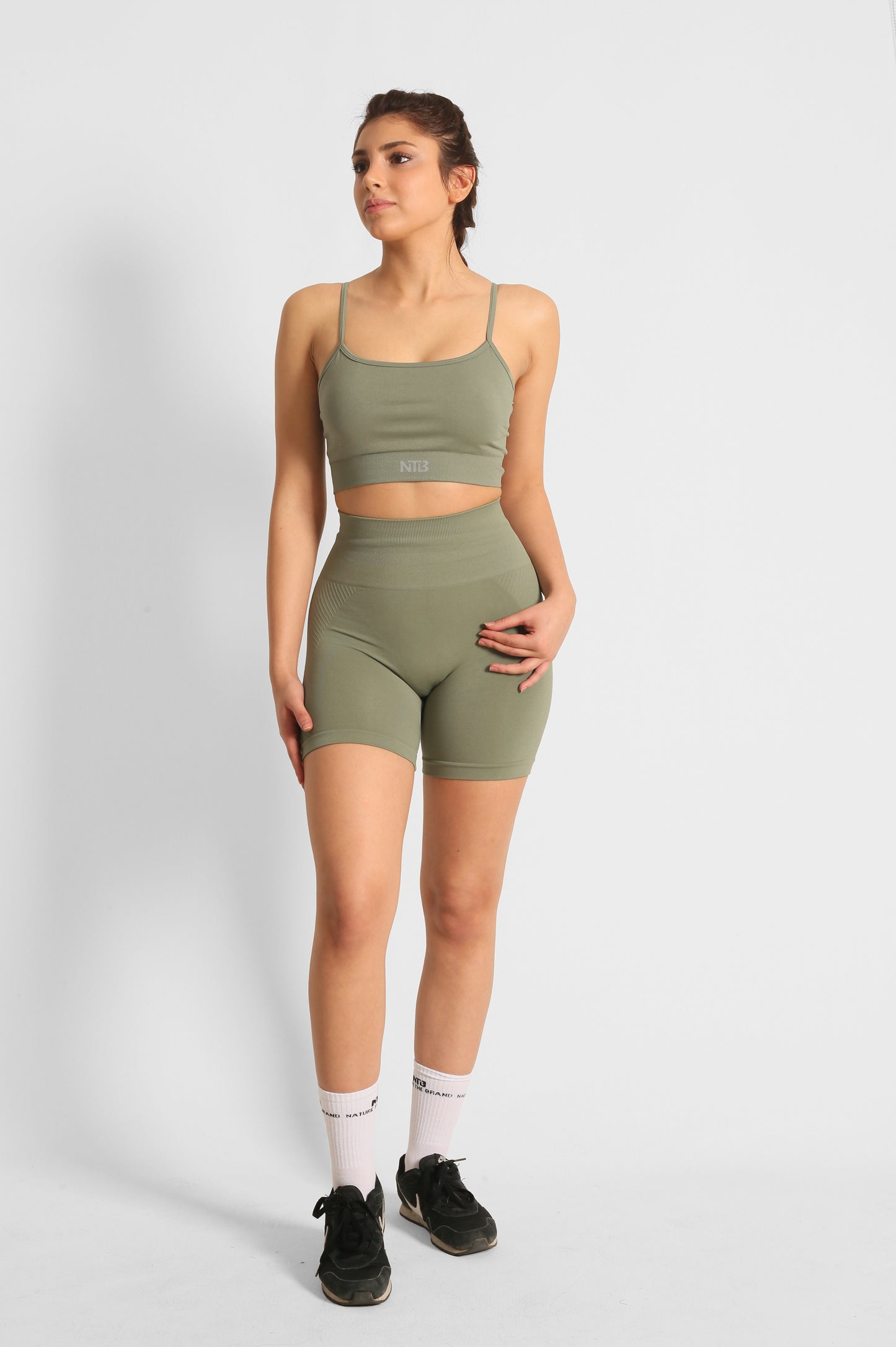 NTB Push-Up Scrunch Kısa Tayt Khaki  Color