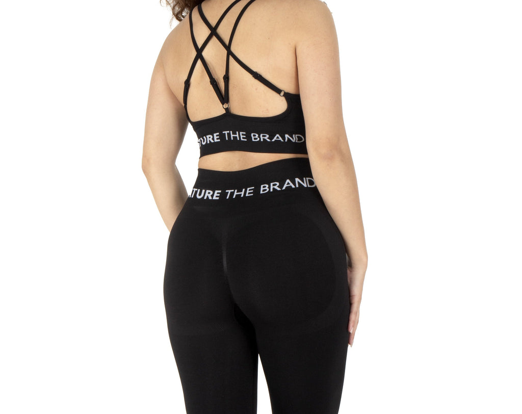 NTB High Waist Hip Enhancer Nahtlose Scrunch-Strumpfhose, Schwarz