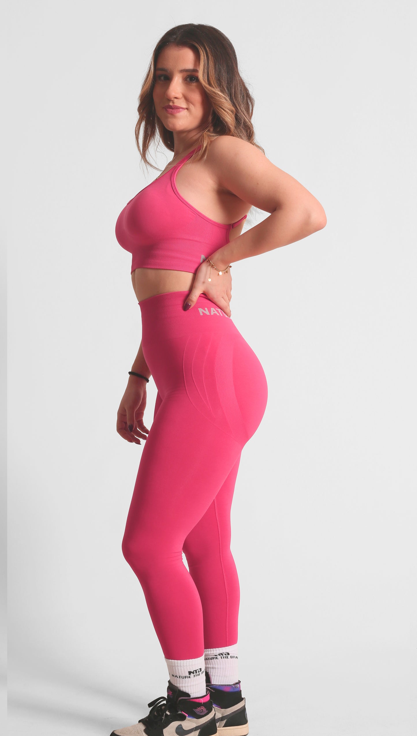 NTB Yüksek Bel Kalça Toparlayıcı Dikişsiz Tayt Pink
