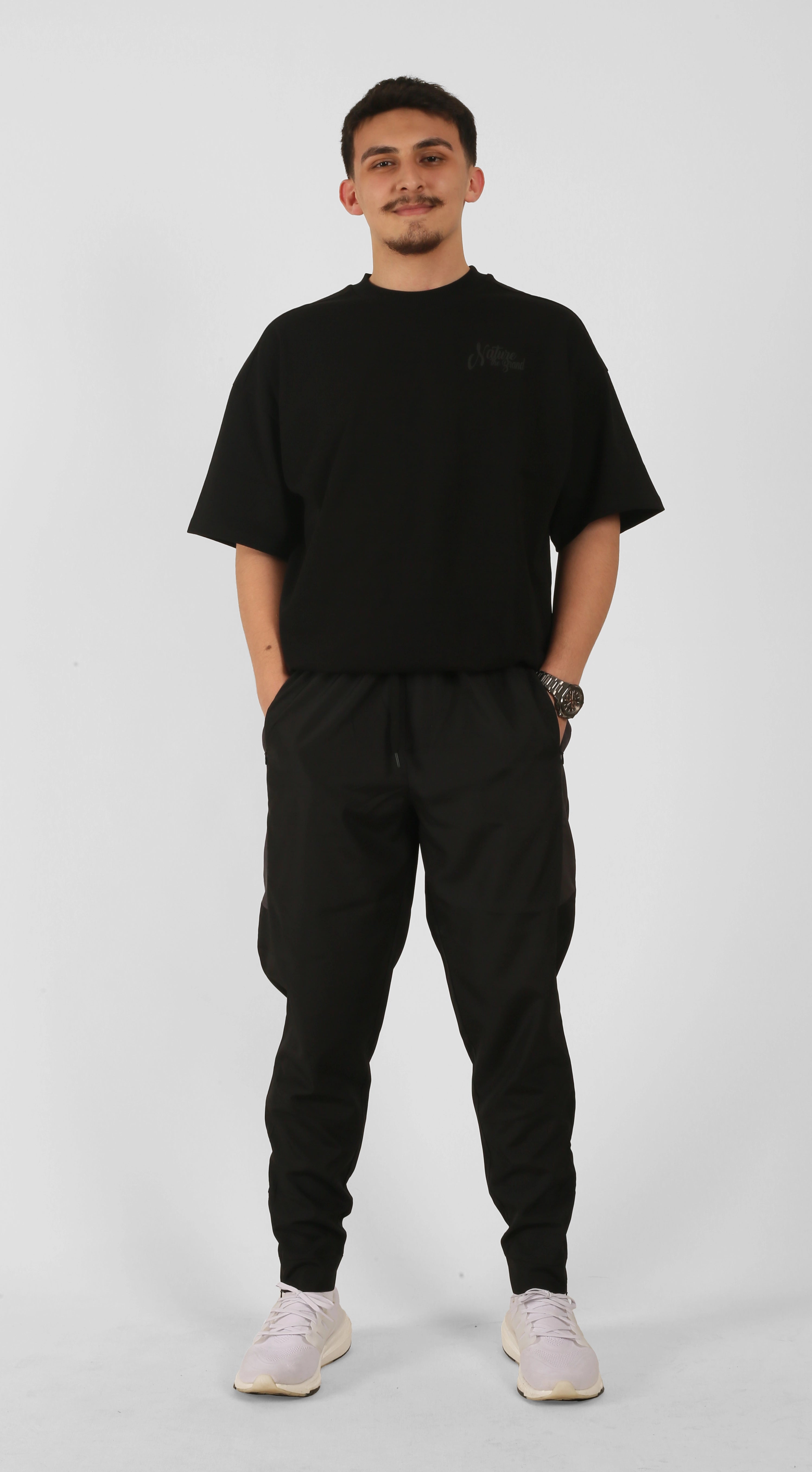 NTB Unisex Printed Track Pants Black Color